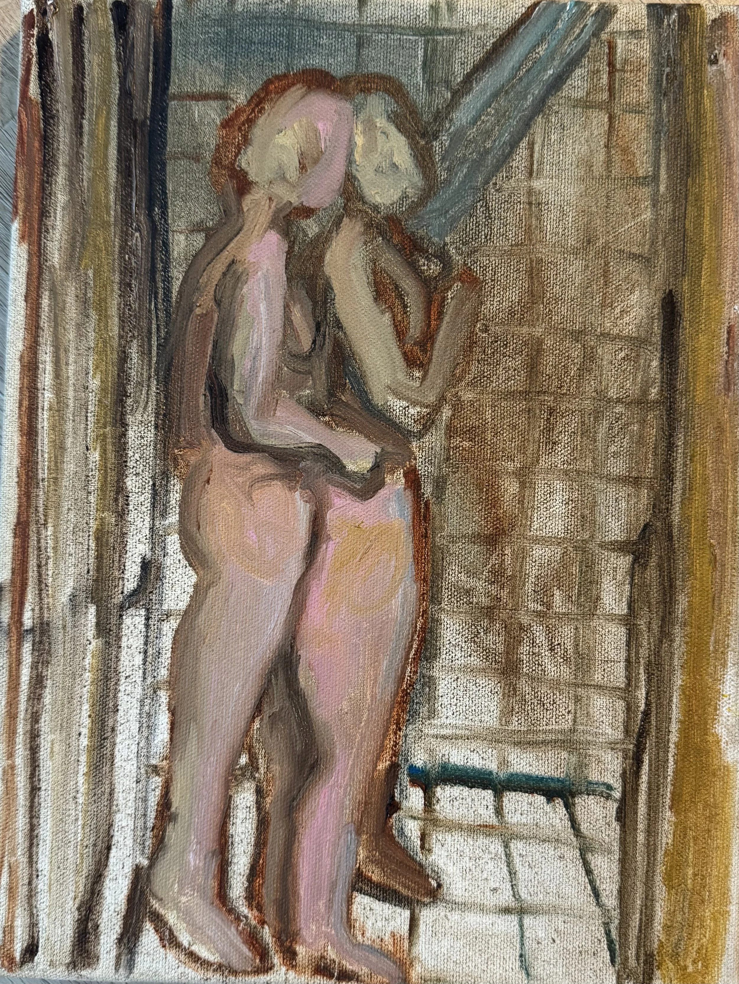 Shower  Oil on canvas, 12x8 inches
