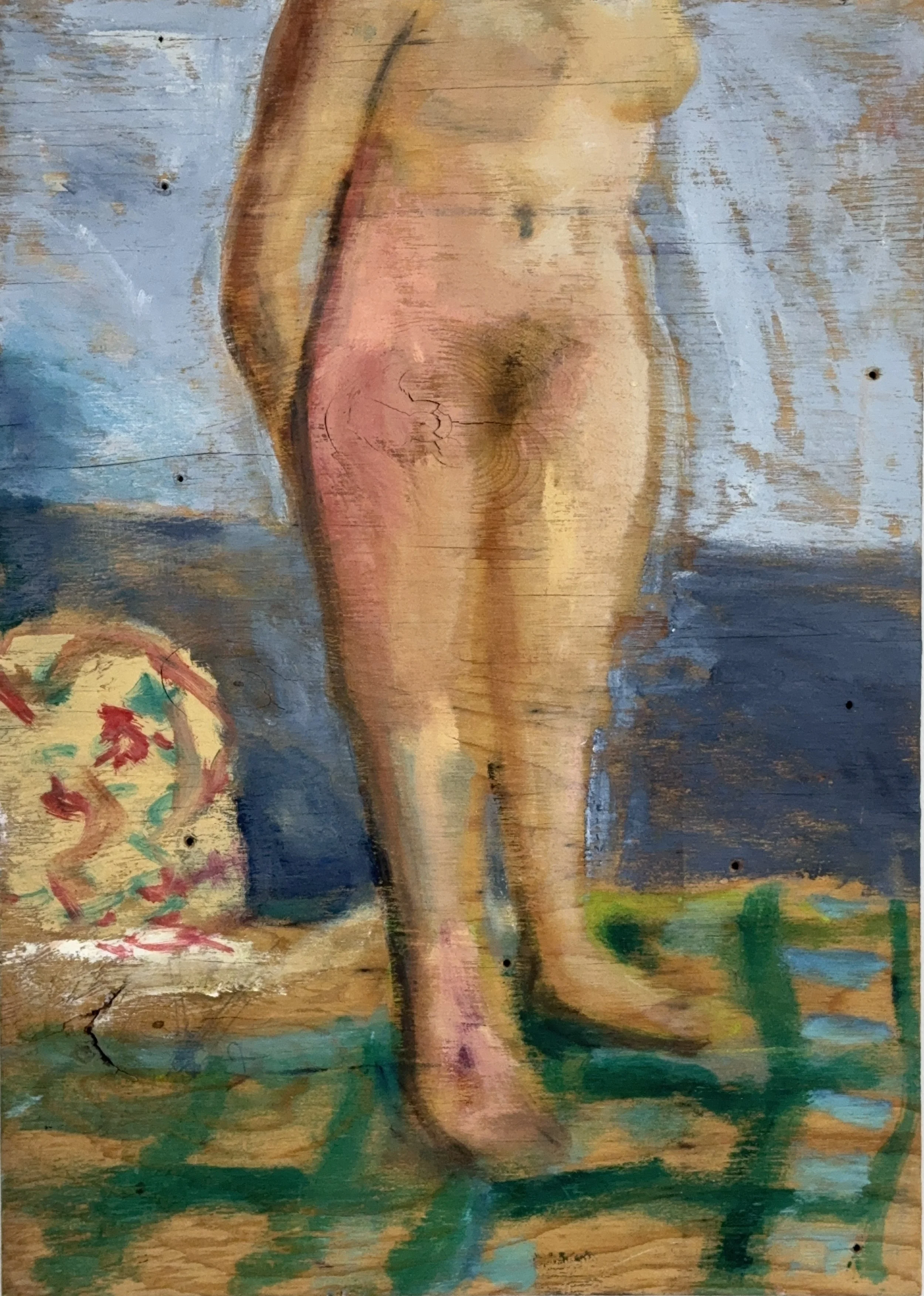 Beach Muse  Oil on wood, 22x16 inches