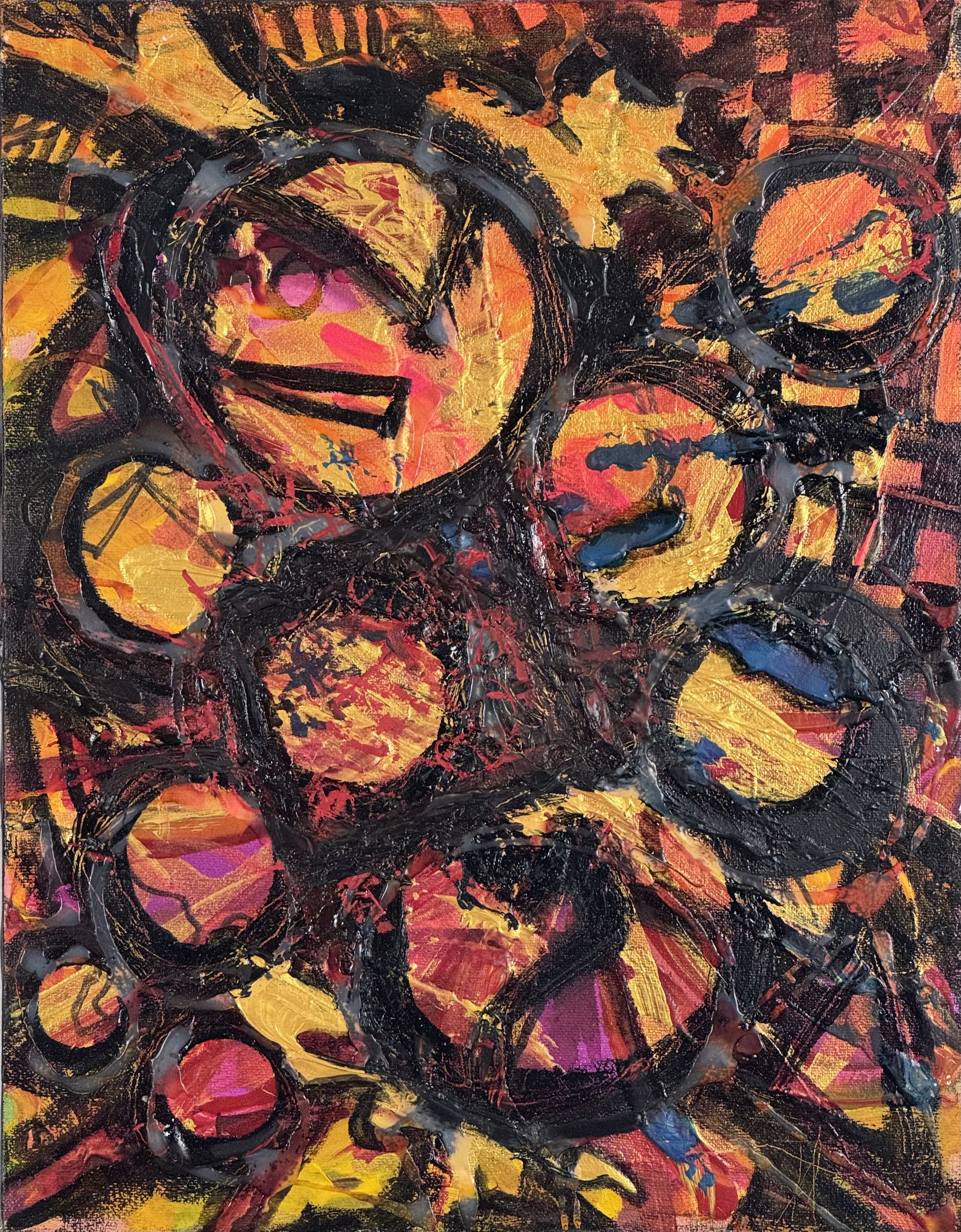 Dark Circles 1997  Acrylic on canvas, 14x12inches