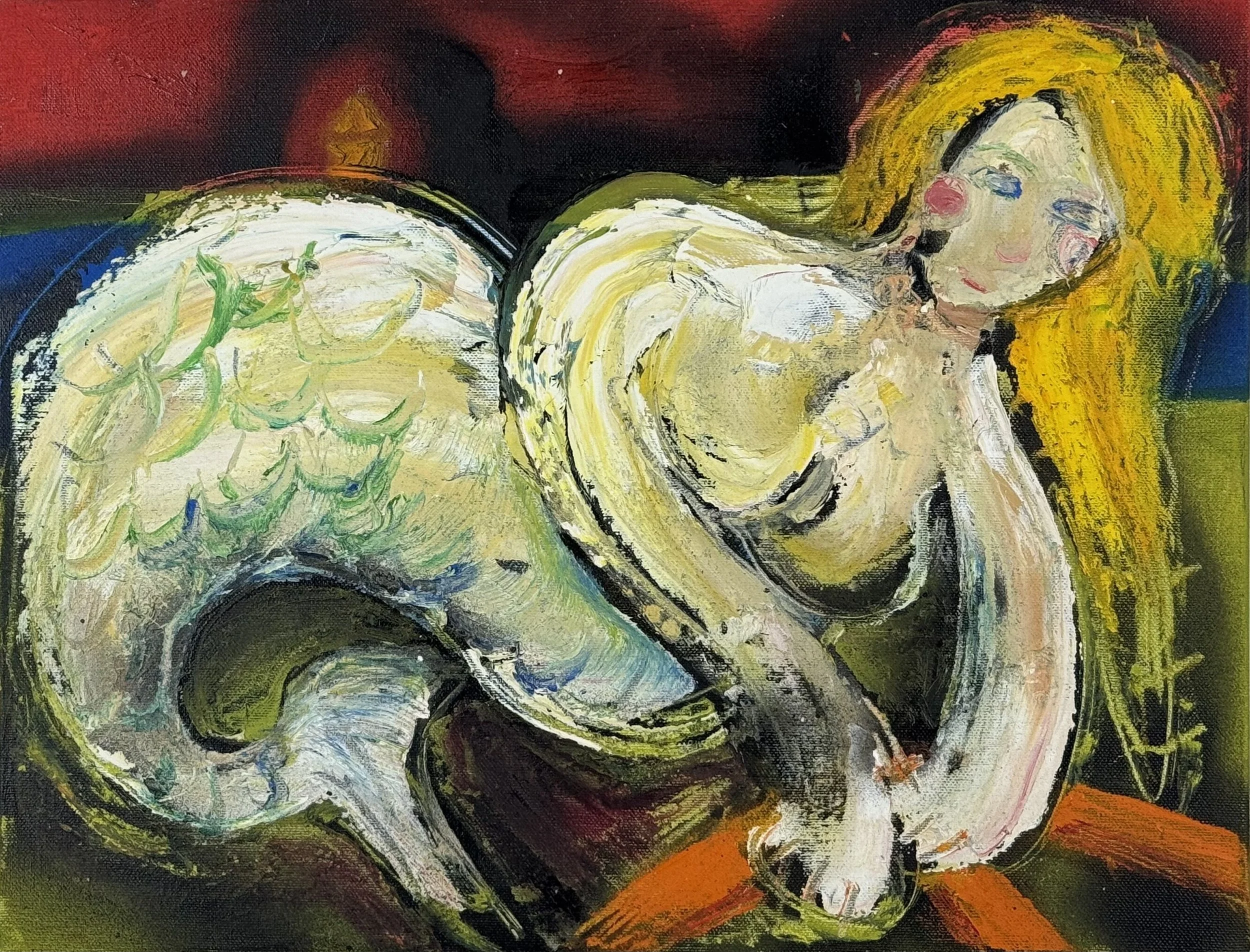 Mermaid  Mixed media, 12x18 inches