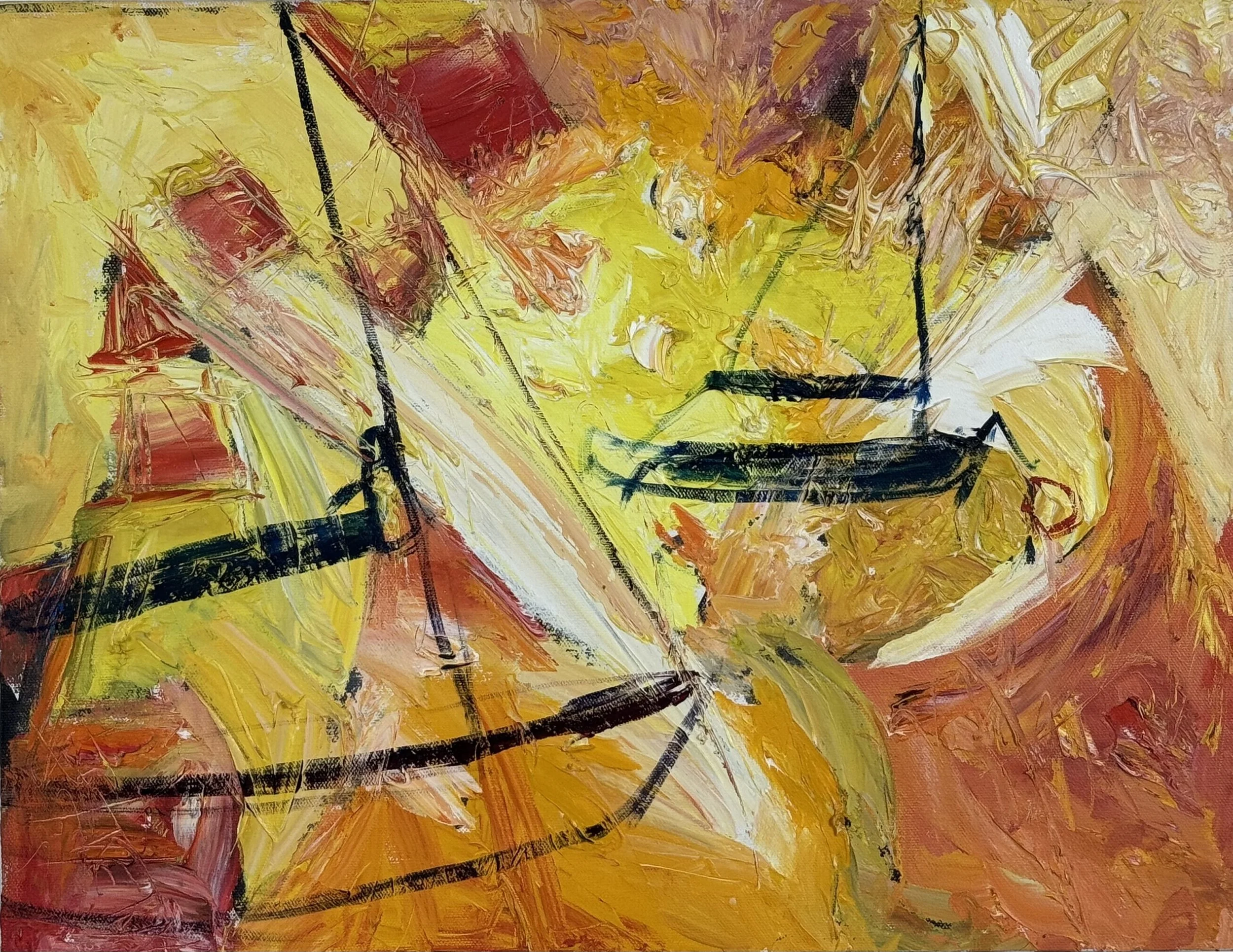 Morning Boats  Oil on canvas, 18x24 inches