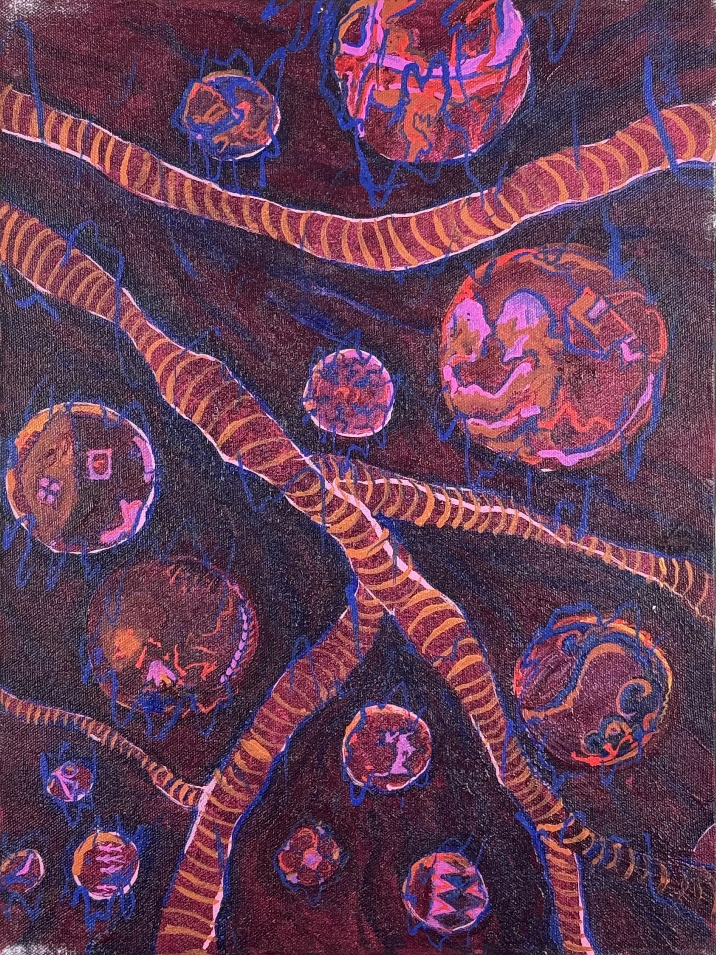 Memory Cells 1997  Acrylic on canvas, 18x14 inches