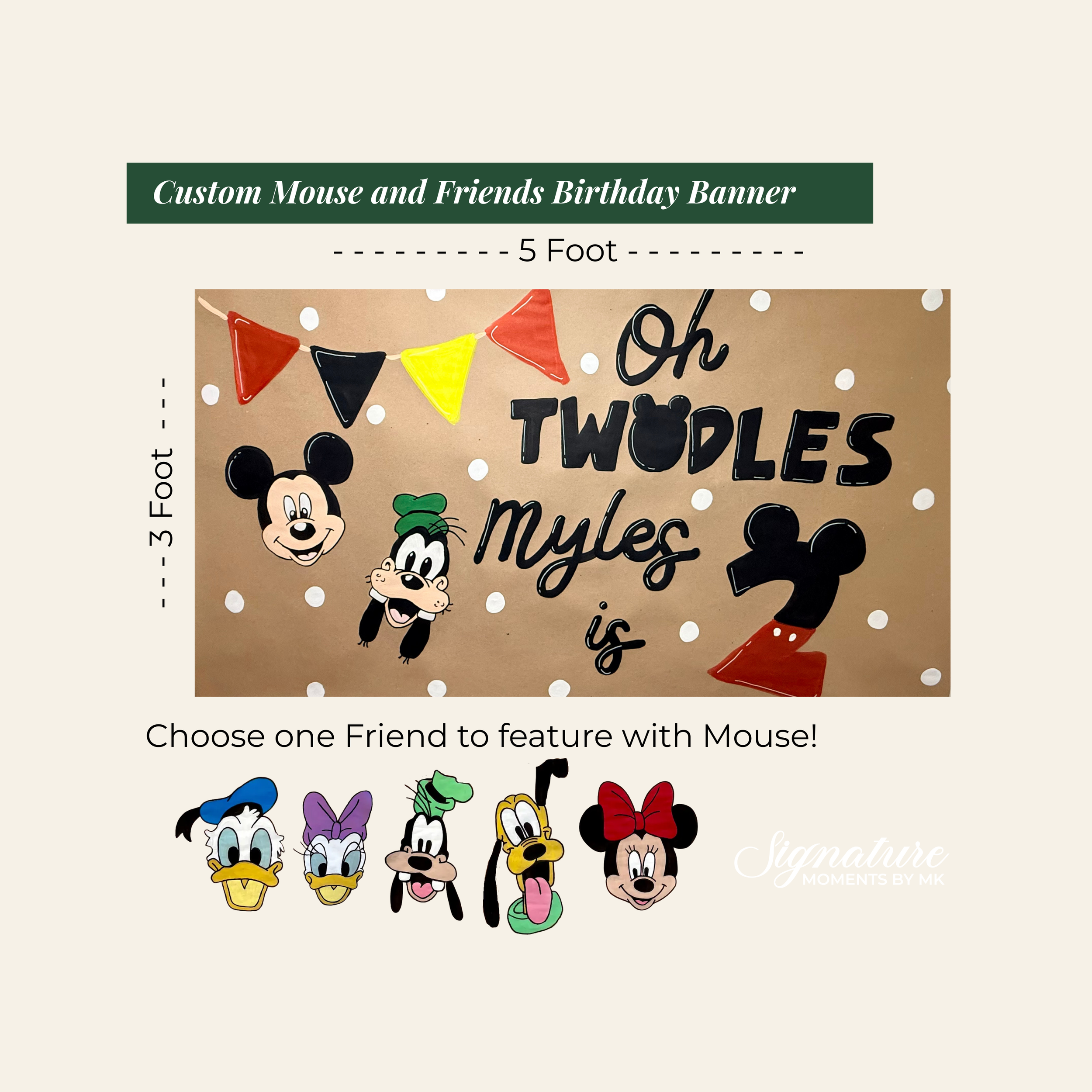 Mouse and Friends Birthday Banner
