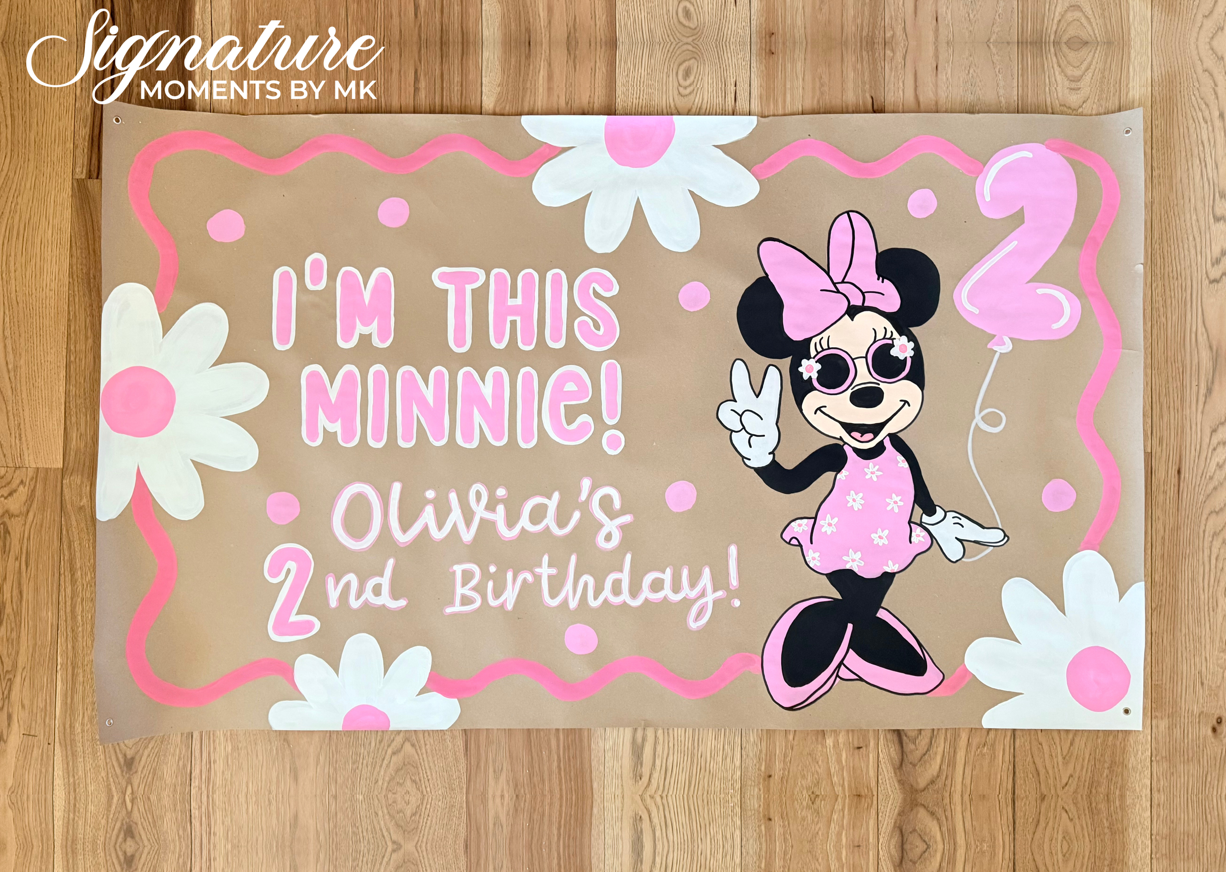 Painted Banner Minnie Mouse Birthday