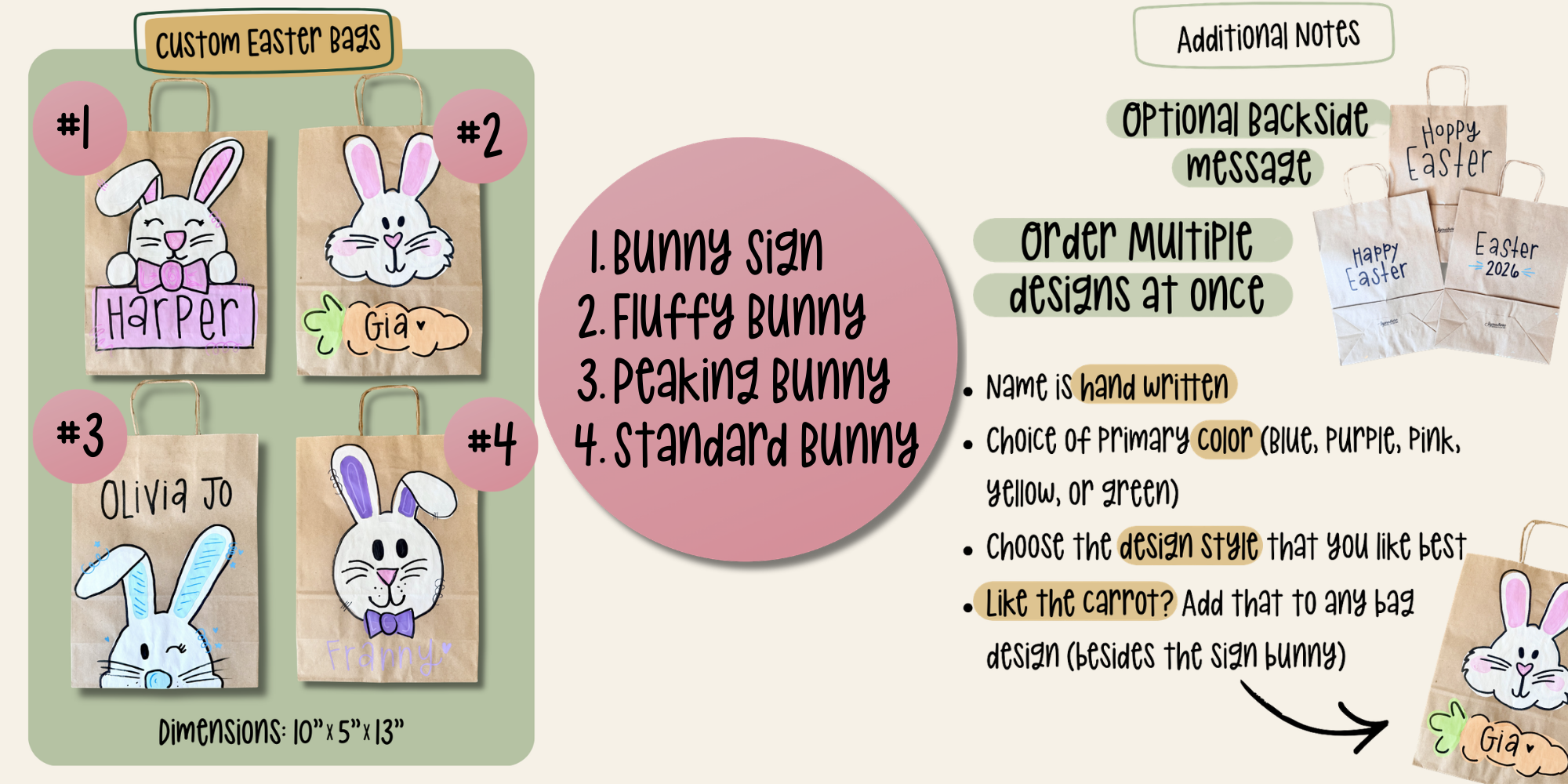 Easter Bag Order Guide