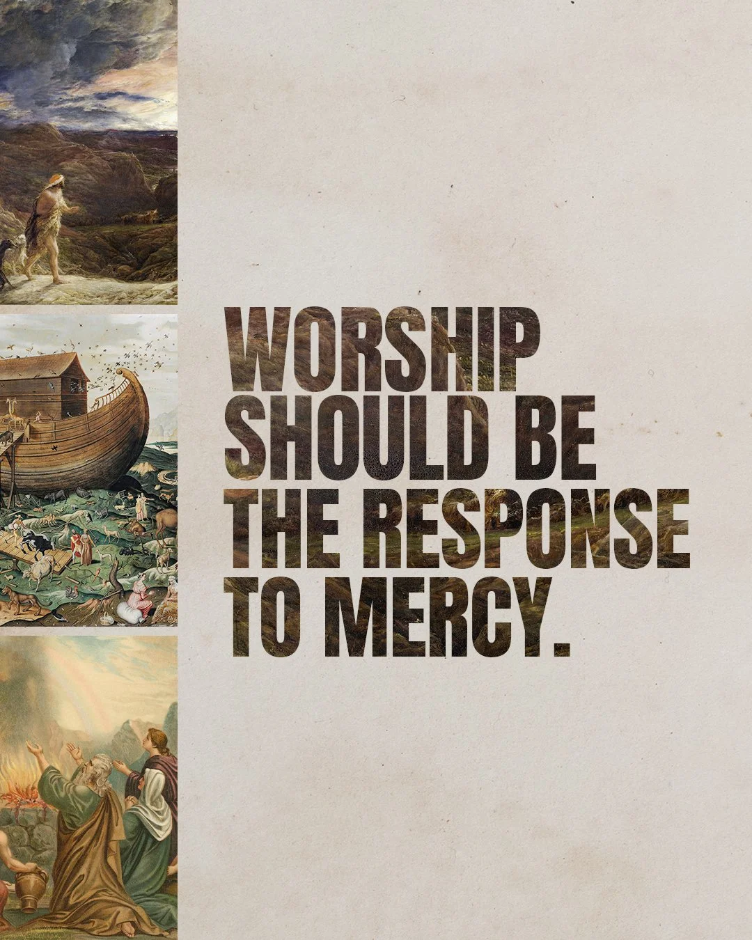 Noah didn't wait until he had rebuilt his life to worship. He walked off the ark into a world with nothing familiar and built an altar first. What's your first move when mercy lands?