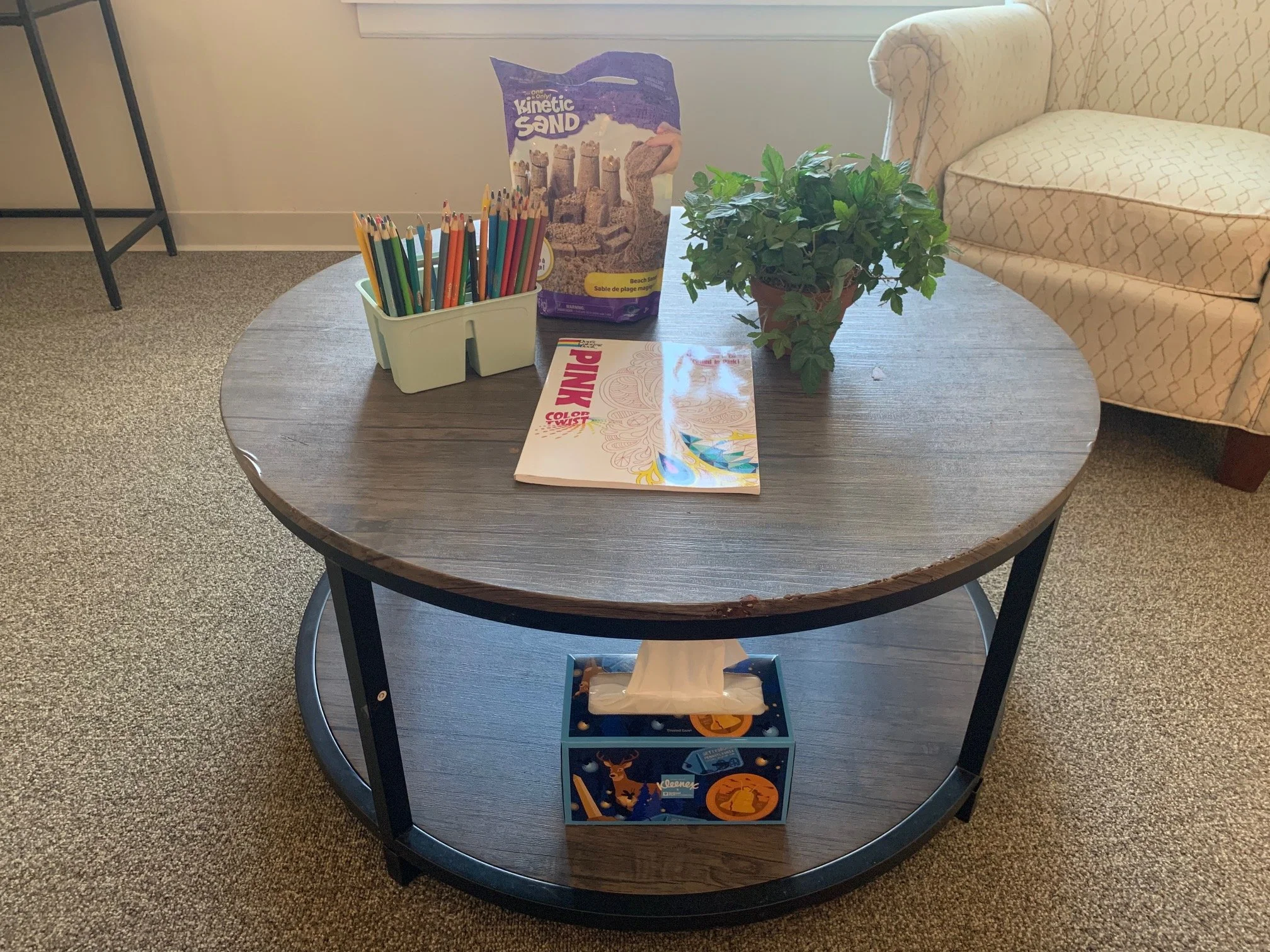 There are coloring pages and kinetic sand, free for your use!