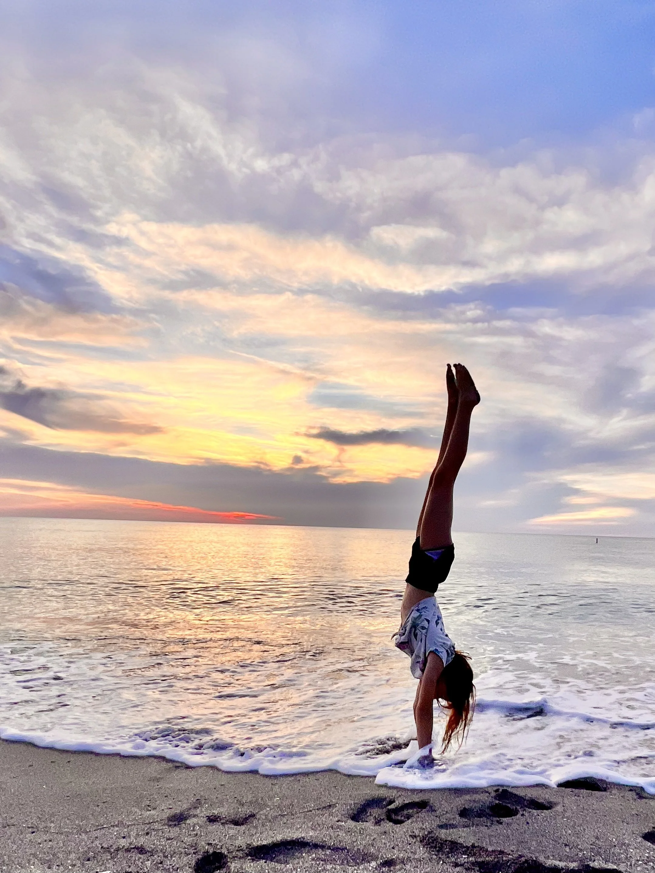 Handstand on the beach in Venice, FL