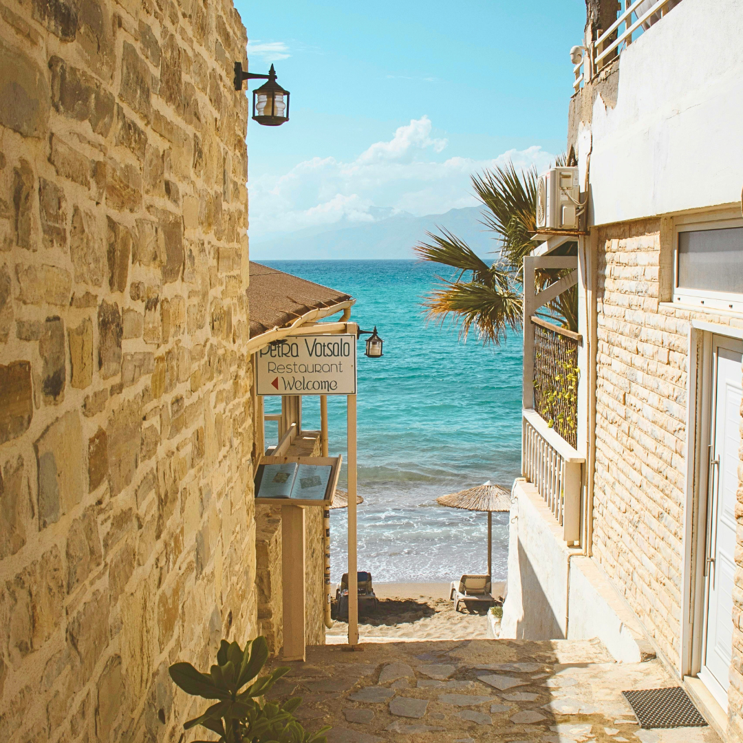 Crete, Greece alley to the sea