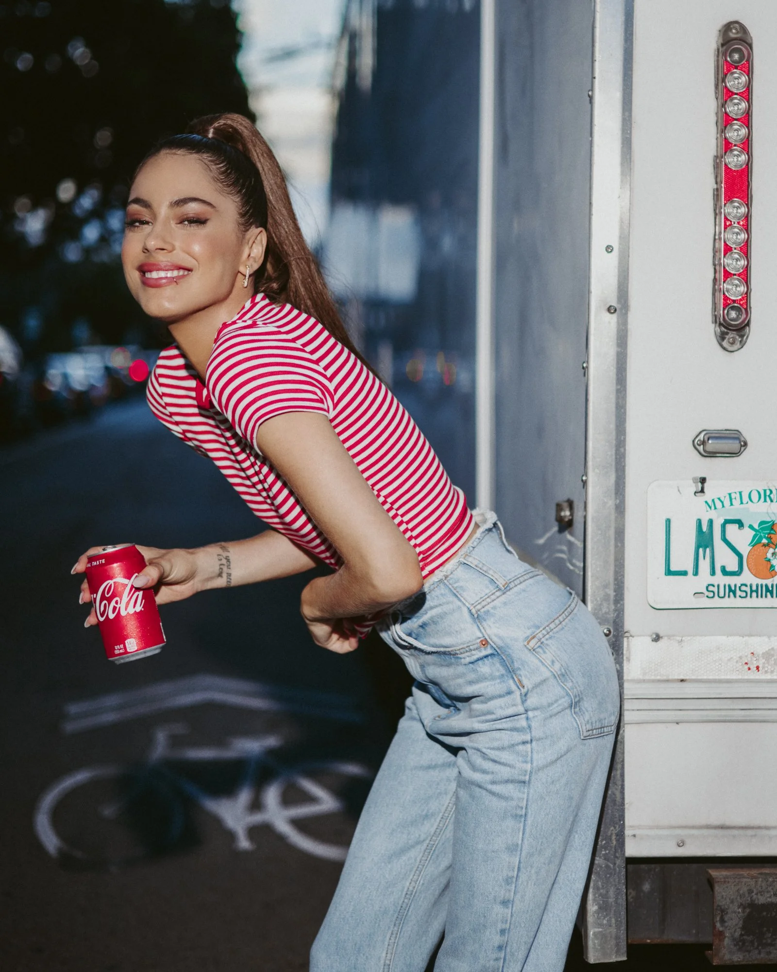 Tini Stoessel for Coca-Cola advertising campaign photographed by Diego Cadavid