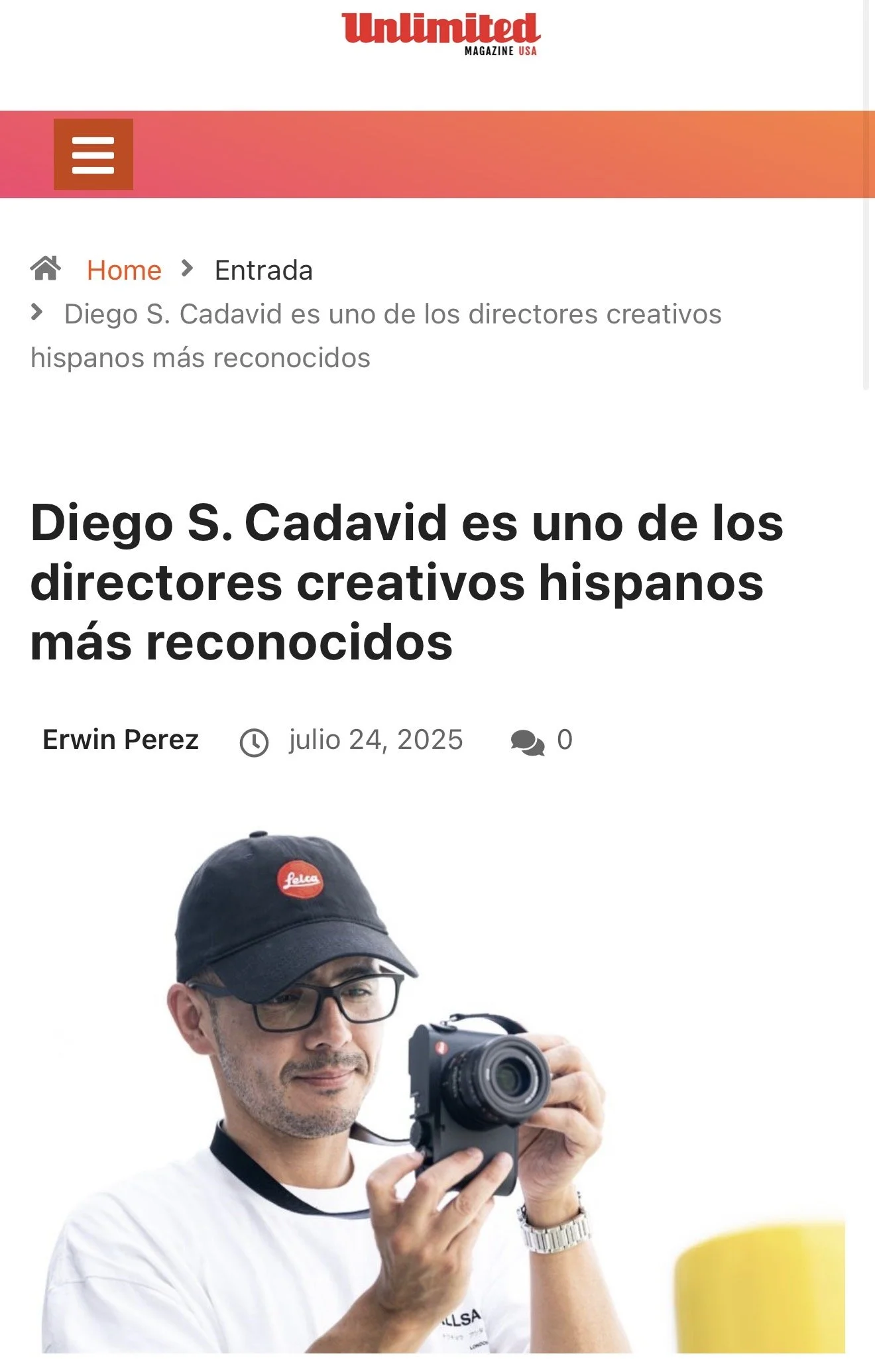 Mi perfil en Unlimited Magazine USA: una nueva mirada sobre mi visión creativa