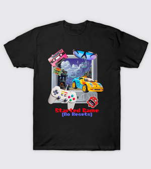 Started Game No Resets Y2K Nostalgia Pixel Gamer T-Shirt