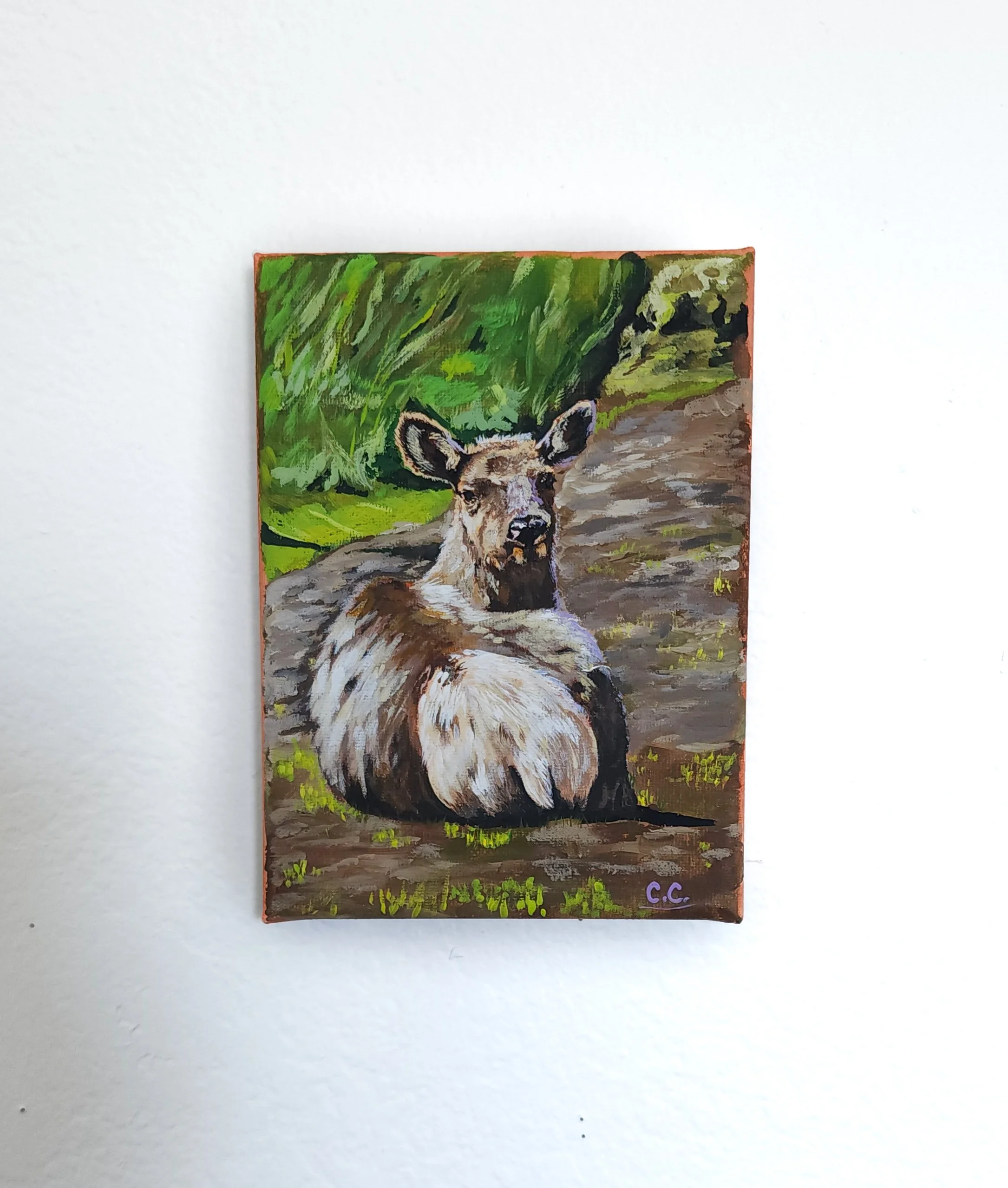 Lady Elk- 5"x7" Hand-Painted Canvas