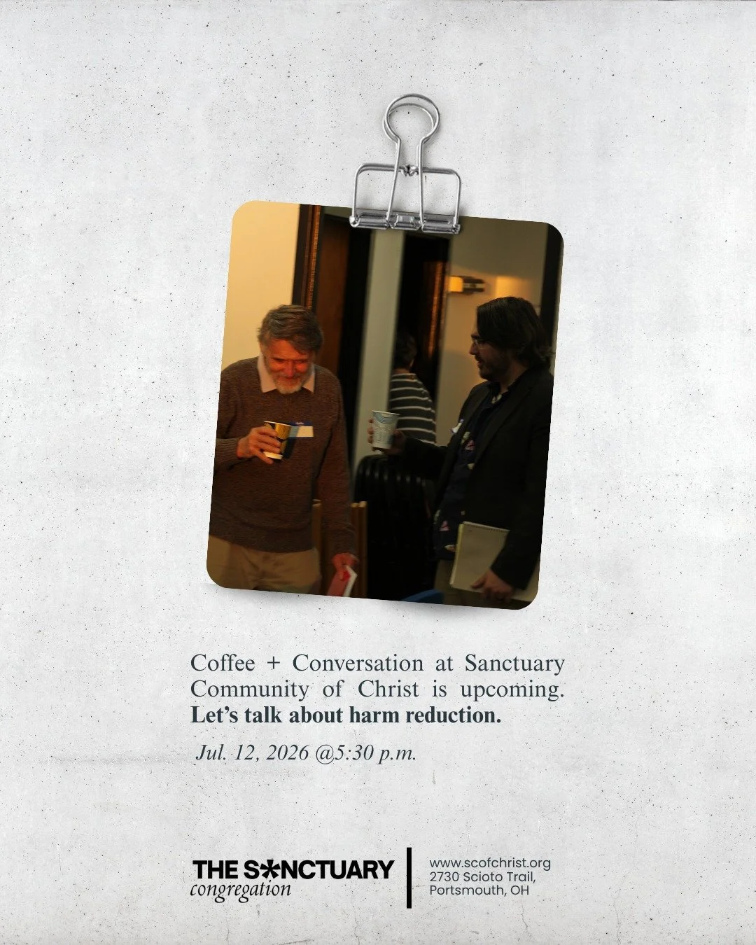 This Coffee + Conversation is going to be one to not miss. We would love to see you join us on Jul. 12 at 5:30 p.m. 

Learn more by visiting www.scofchrist.org