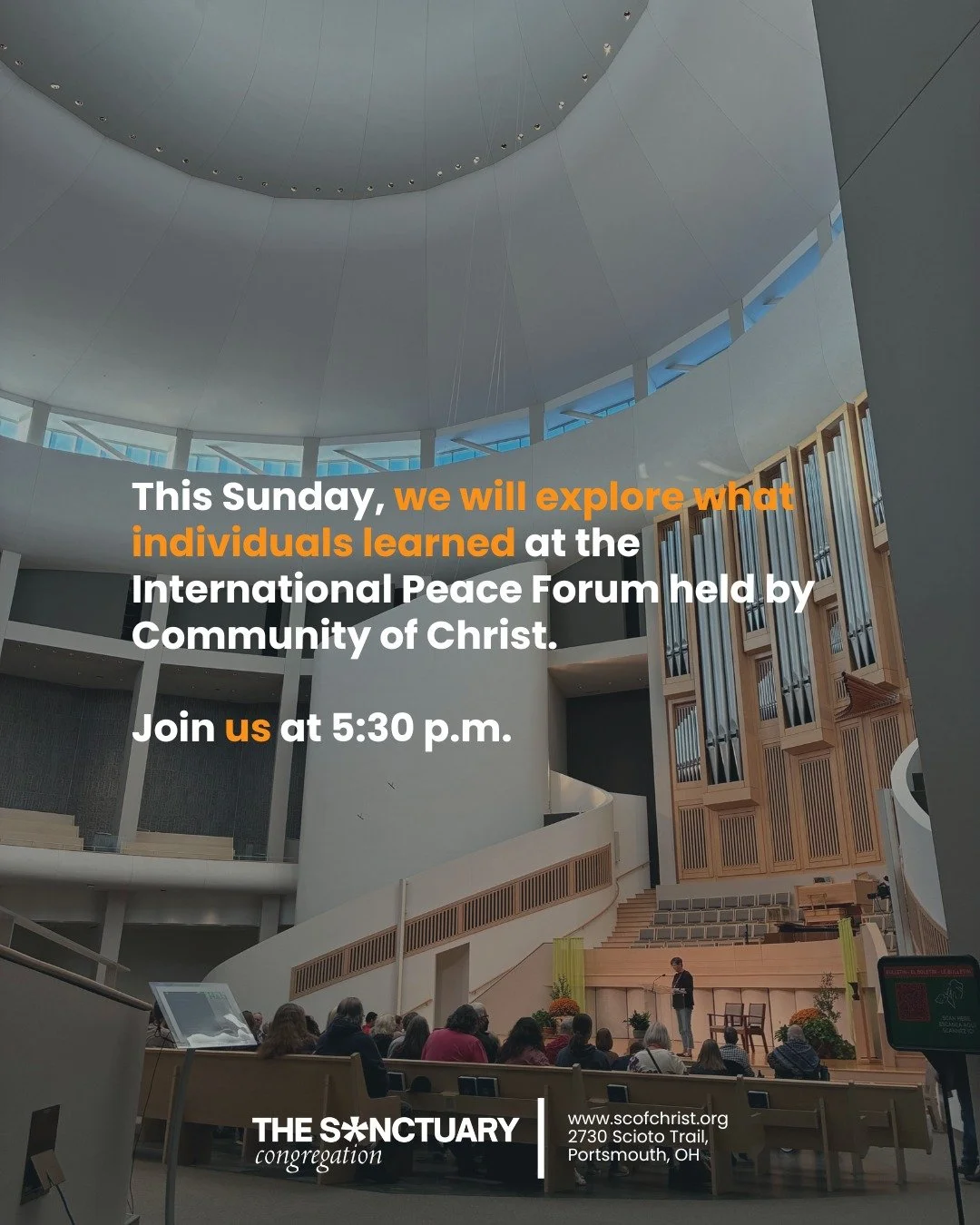This Sunday, we will explore what individuals who attended the International Peace Forum at Community of Christ learned. We will explore the various ideas presented to individuals and learn how to adopt some important environmental justice practices.