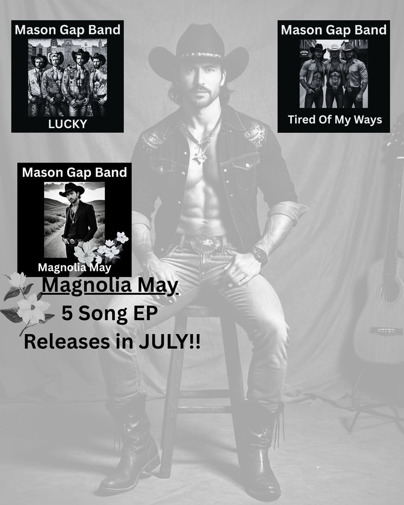 Magnolia May
5 Song EP 
featuring Boots On The Floor🤠
Releases in July #hotsummer 
Stream all Pre-Release&rsquo;s via masongap.com
Tired Of My Ways &amp; LUCKY drop next week.
Grateful to our Fans #fans ❤️
#newmusic 
#magnolia #countrymusic #altcoun