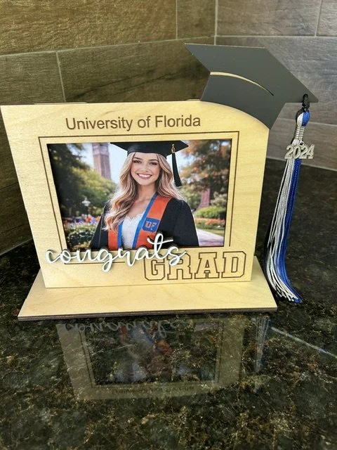 5x7 Graduation Photo Frame with Tassel Holder – Personalized Wooden Graduate Gift
