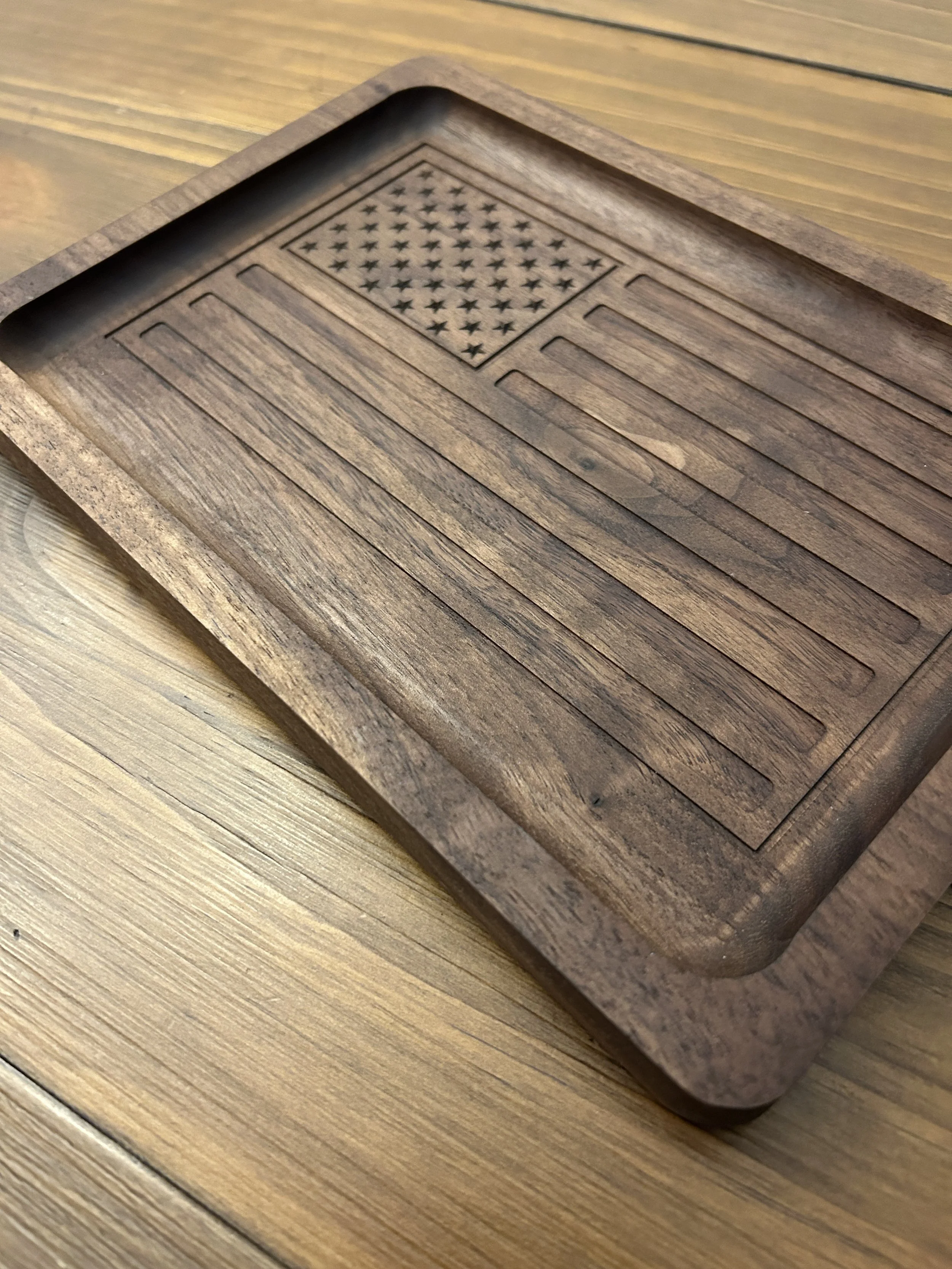 Personalized American Flag Valet Tray
