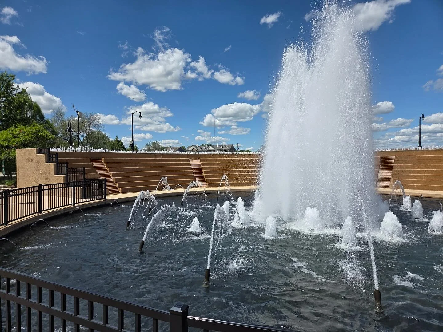 Nothing like starting up a fountain for the season on a beautiful day!
