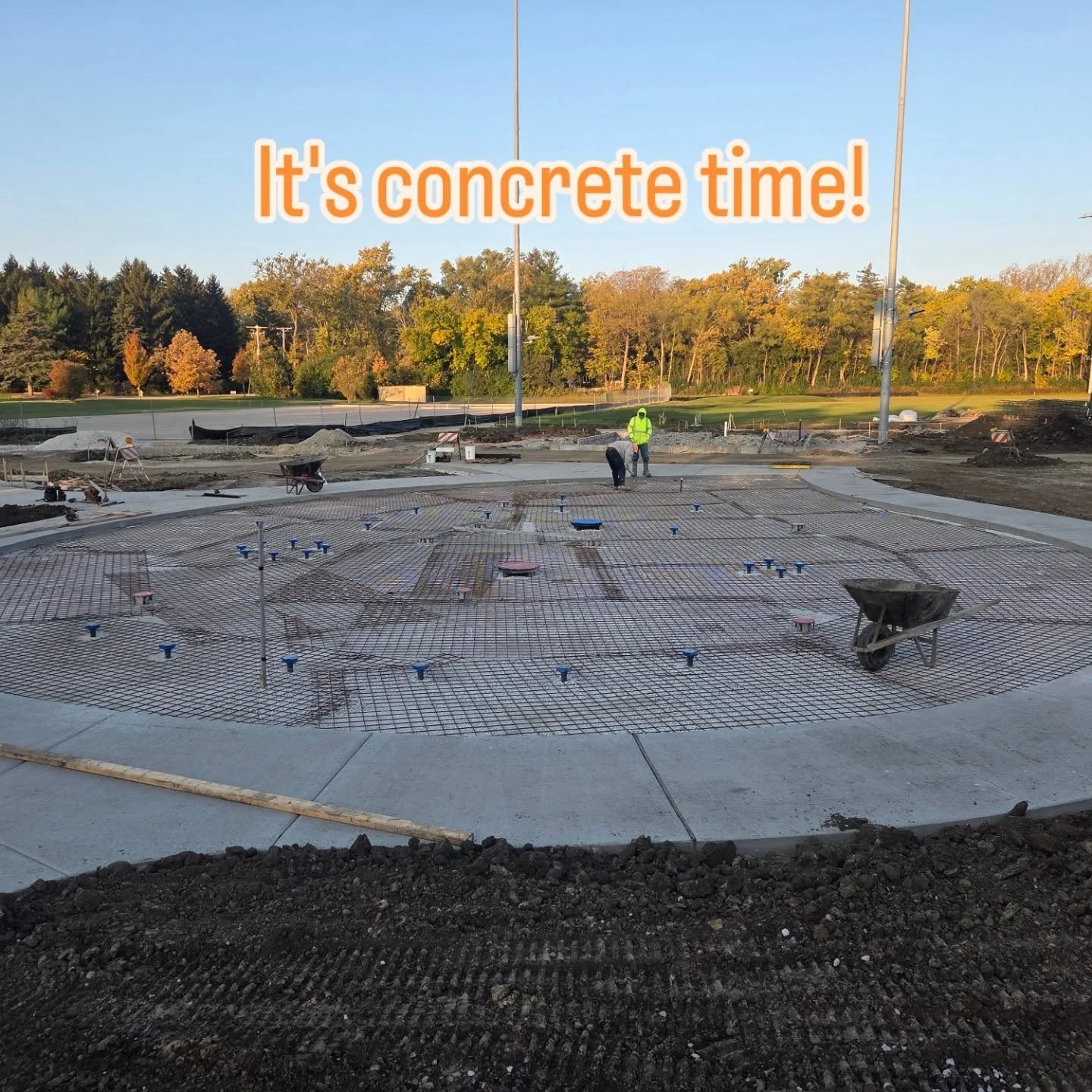 There's nothing like getting the concrete done on Halloween day! Another step closer to finishing this project. The toys will be next. #splashpad #aquatics #pools #swimmingpool #fountains #parks