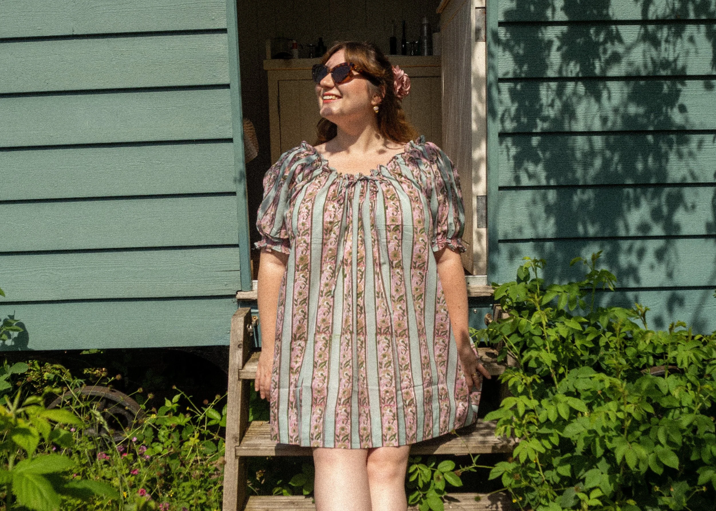 Emma Stripe Cotton Dress, Short