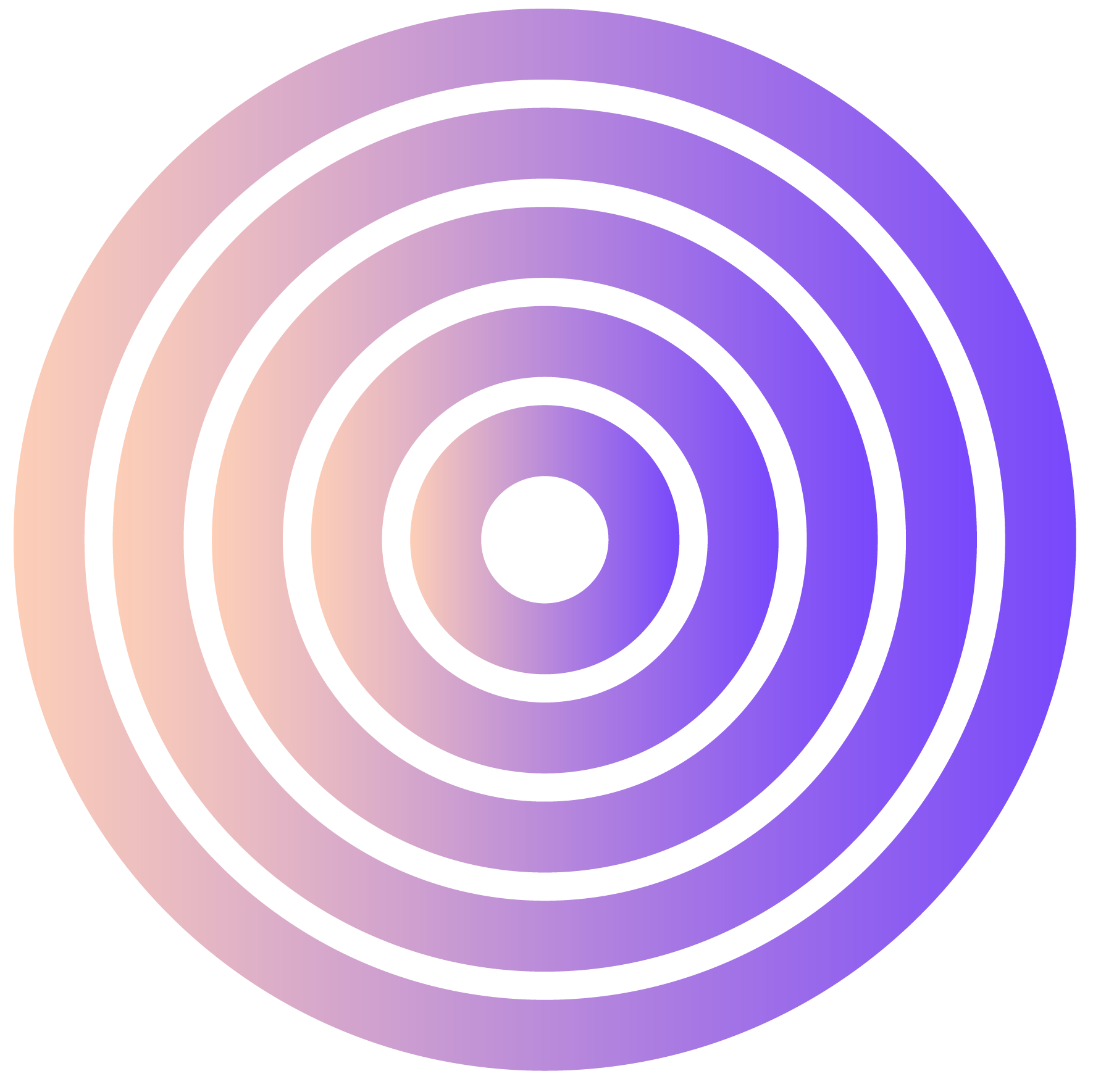 Multiple concentric circles with a gradient from light peach to purple, creating a ripple or radar effect.