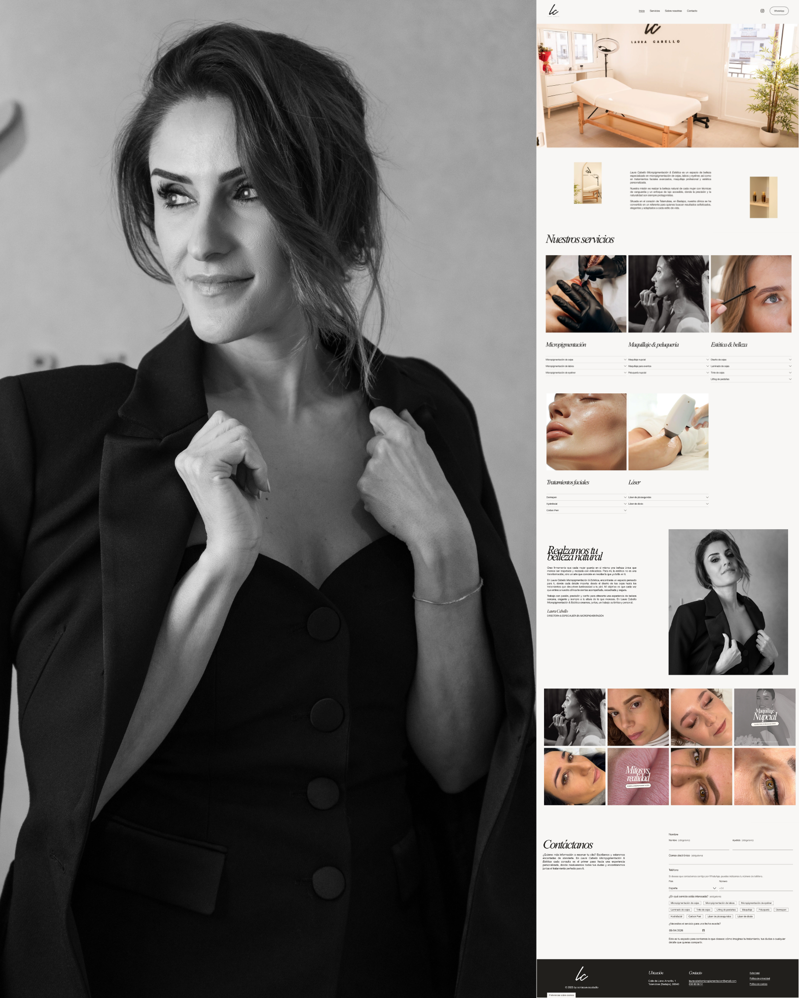 Diseño de página web para Laura Cabello Micropigmentación y Estética, centro de estética
