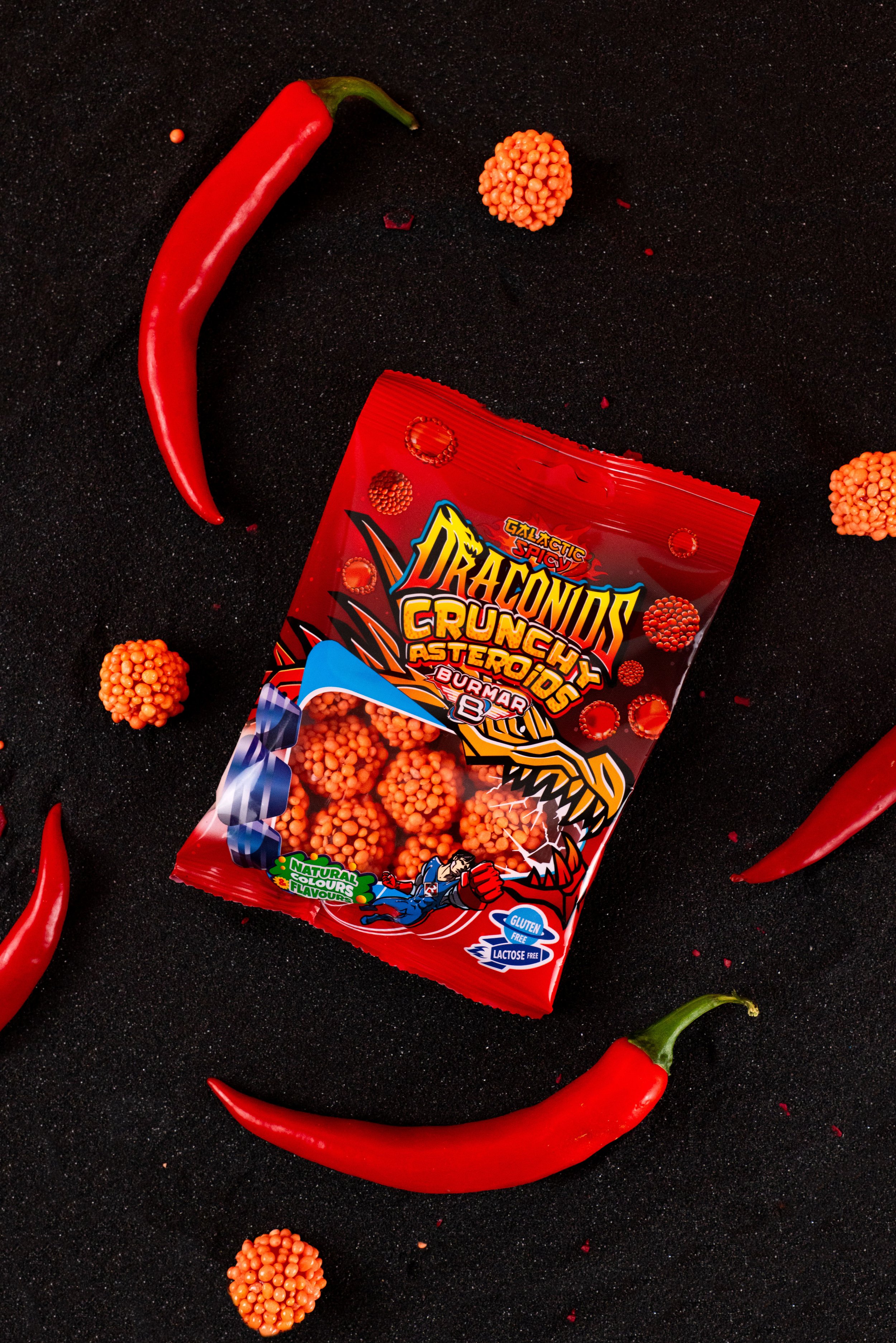Fotografía de producto para Crunchy Asteroids Draconids de Burmar Sweets