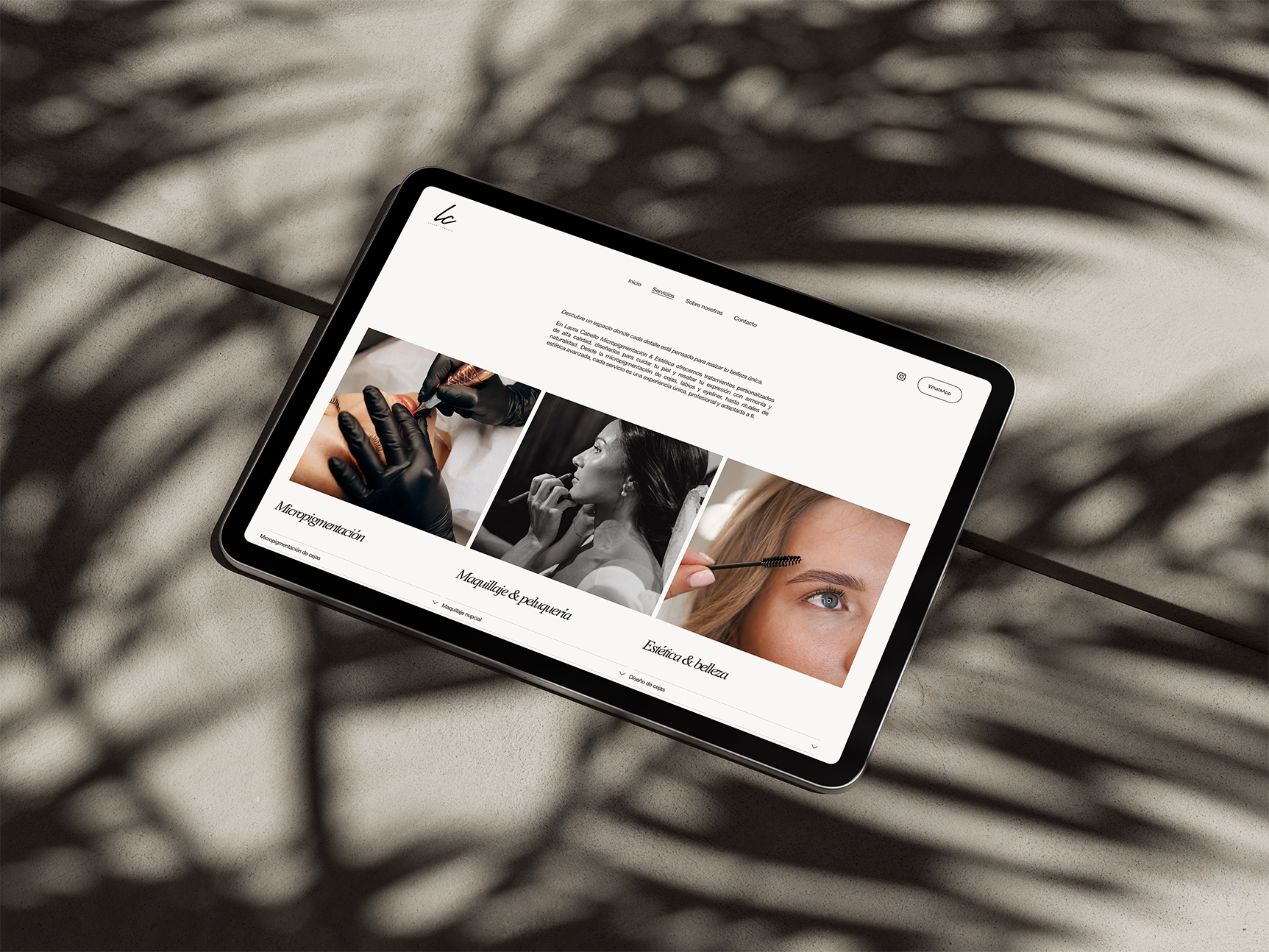Diseño de página web para Laura Cabello Micropigmentación y Estética, centro de estética