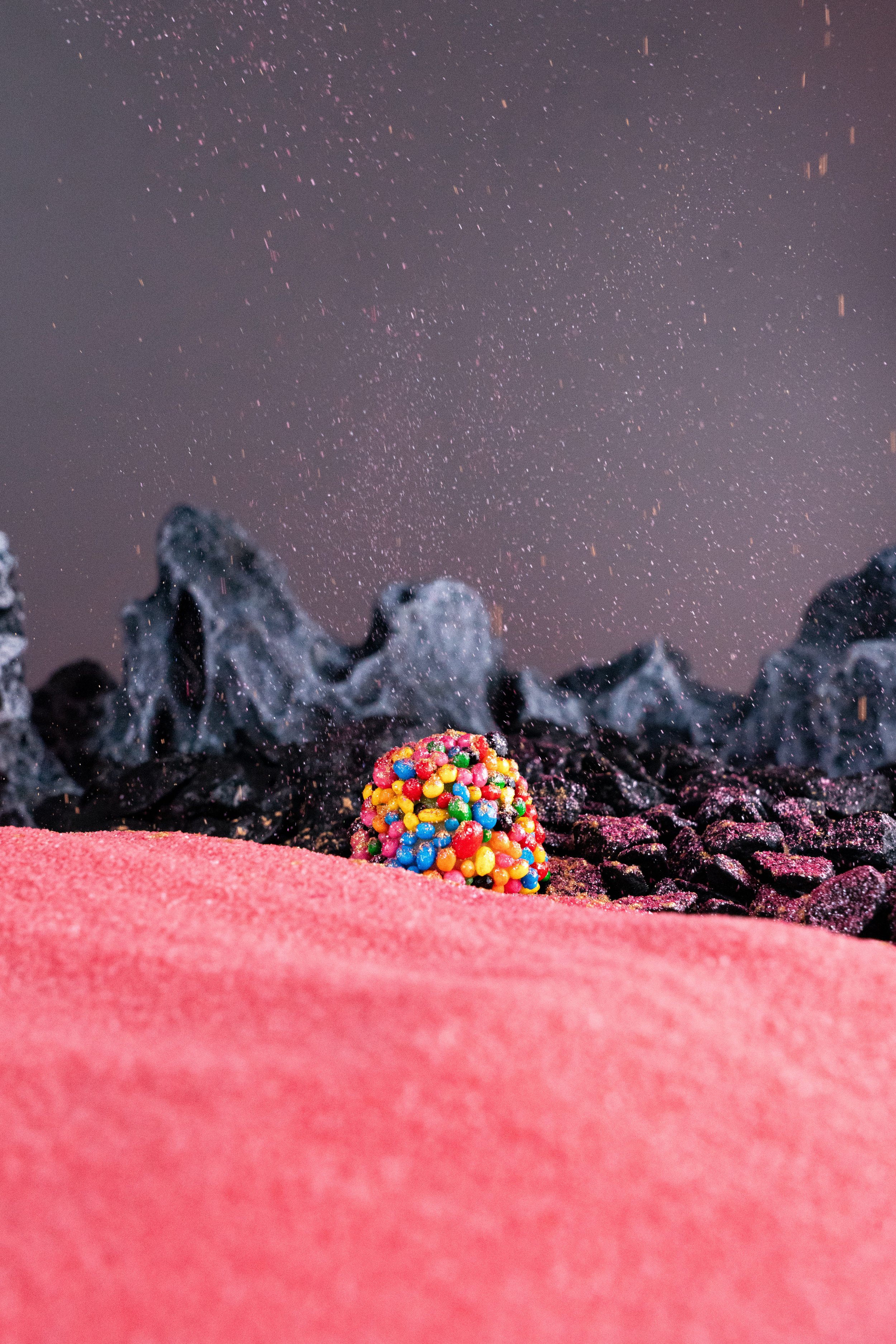 Fotografía de producto para Crunchy Asteroids de Burmar Sweets