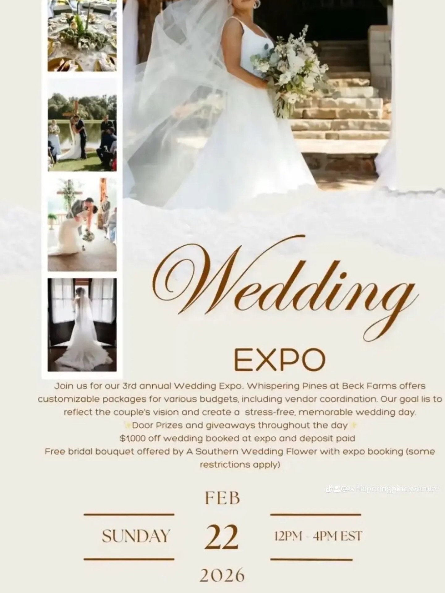We&rsquo;re super excited to be hosting some great vendors this Sunday for the Open House and Wedding Expo. 
Grab your tribe and come spend the afternoon with us 🎉. 
Just In Time DJ/Entertainment
Sips by Sug,LLC The WORKS Events and Rentals 
The Cla