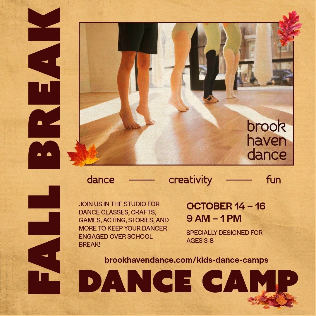 🍂 Fall Break is the perfect time to dance, create, and play!
Our Fall Break Dance Camp (Oct. 14&ndash;16, 9 AM&ndash;1 PM) keeps dancers ages 3&ndash;8 moving and inspired with:
✨ Dance classes
🎨 Crafts &amp; games
🎭 Acting &amp; stories
Join us f