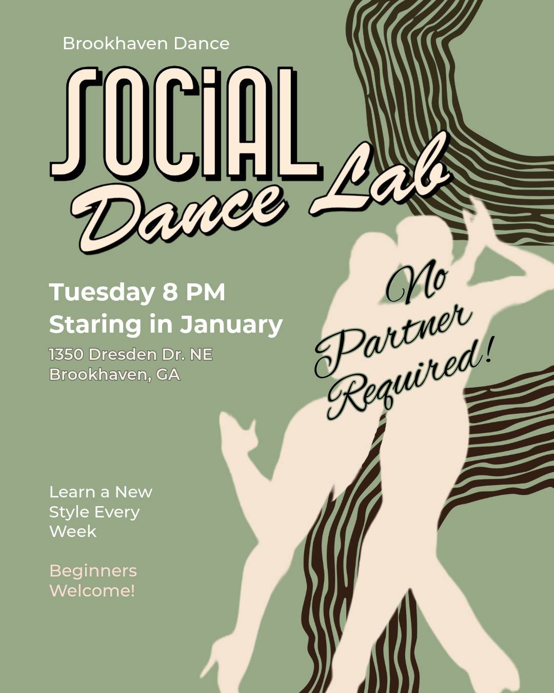 New for January: Social Dance Lab 💃🕺
Ready to feel more confident on the dance floor - with or without a partner?
In this weekly adult class, you&rsquo;ll explore a new style each week. Think swing, salsa, bachata, merengue, line dancing, and more.