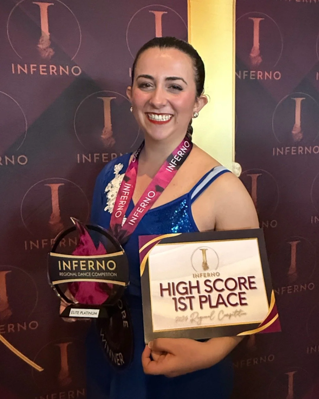 Months of hard work. One incredible performance. First place. 🏆
Gila, a senior student at Brookhaven Dance, competed in the Inferno Dance Regional Competition this weekend and took home first for her tap solo and we could not be more proud!
She has 
