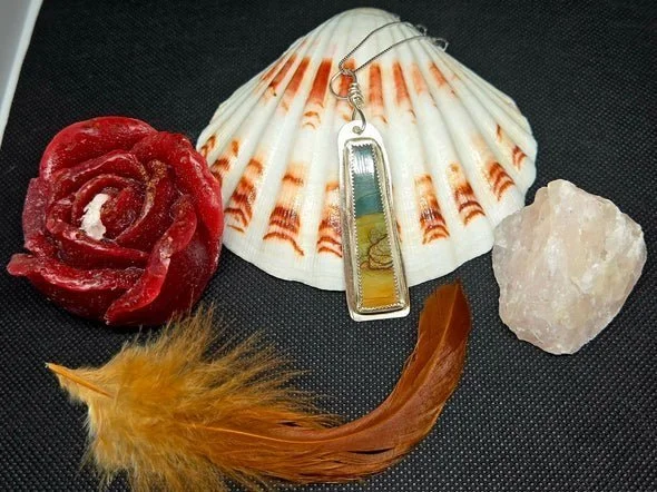 Sterling silver necklace with handcrafted Oregon jasper pendant