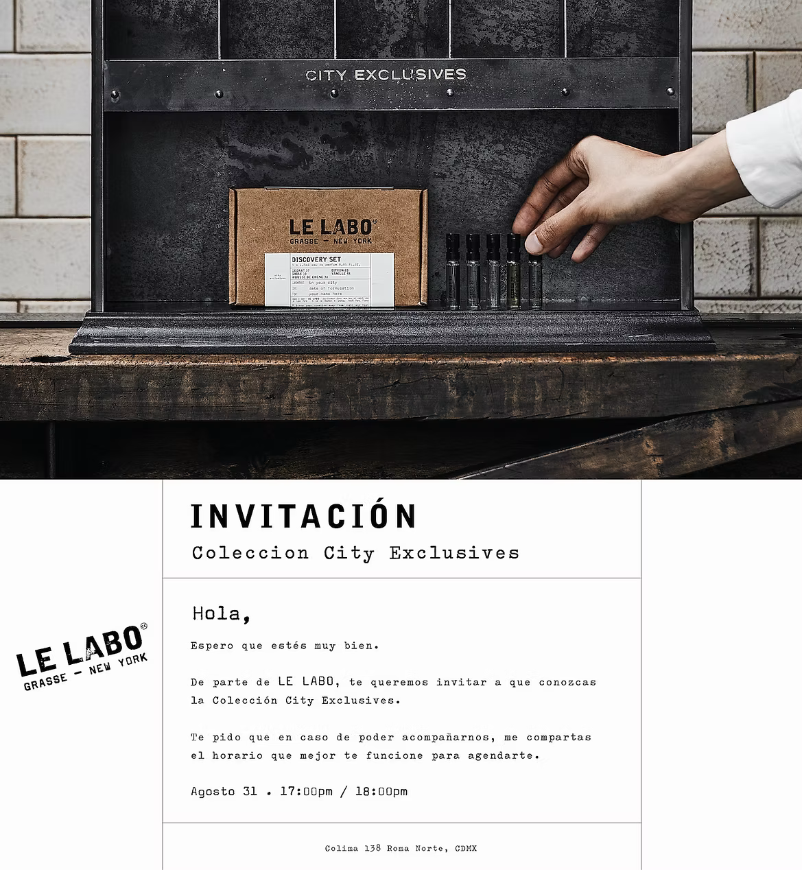 Le Labo - Digital and Printed Invite.