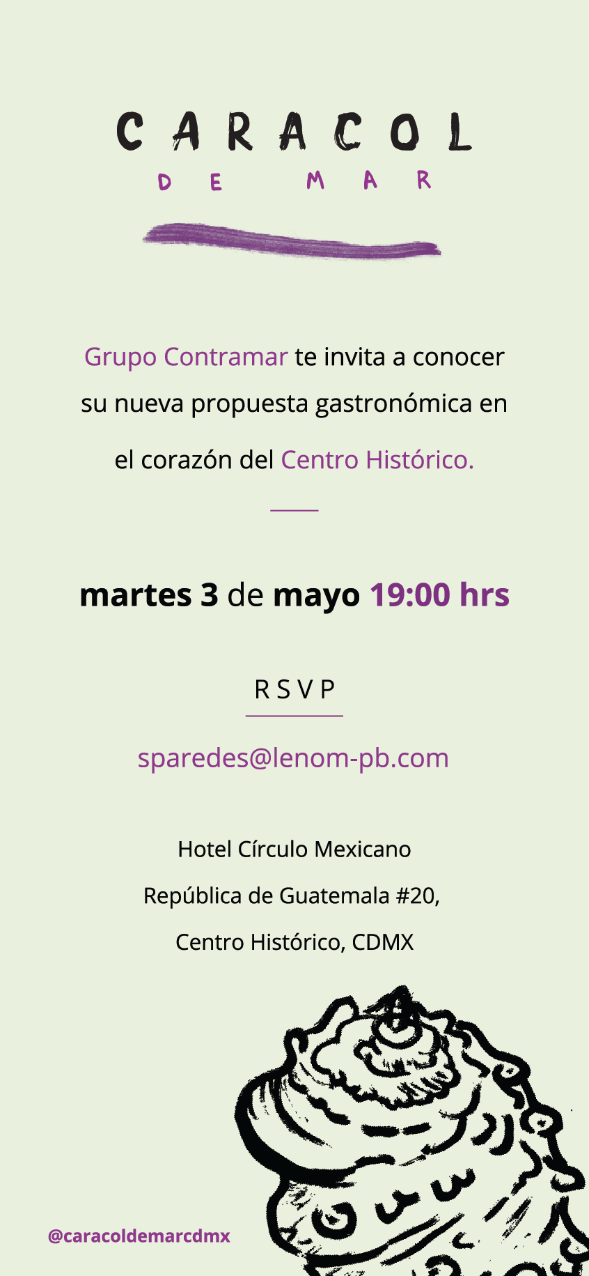 Caracol de Mar - Printed Invite.