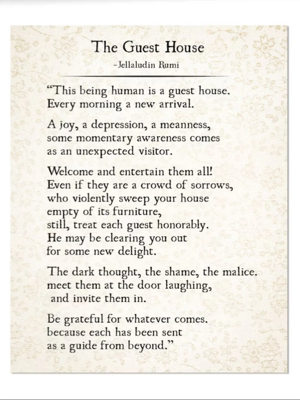 Beautiful print of Rumi poem on Etsy @debbraobertaneart