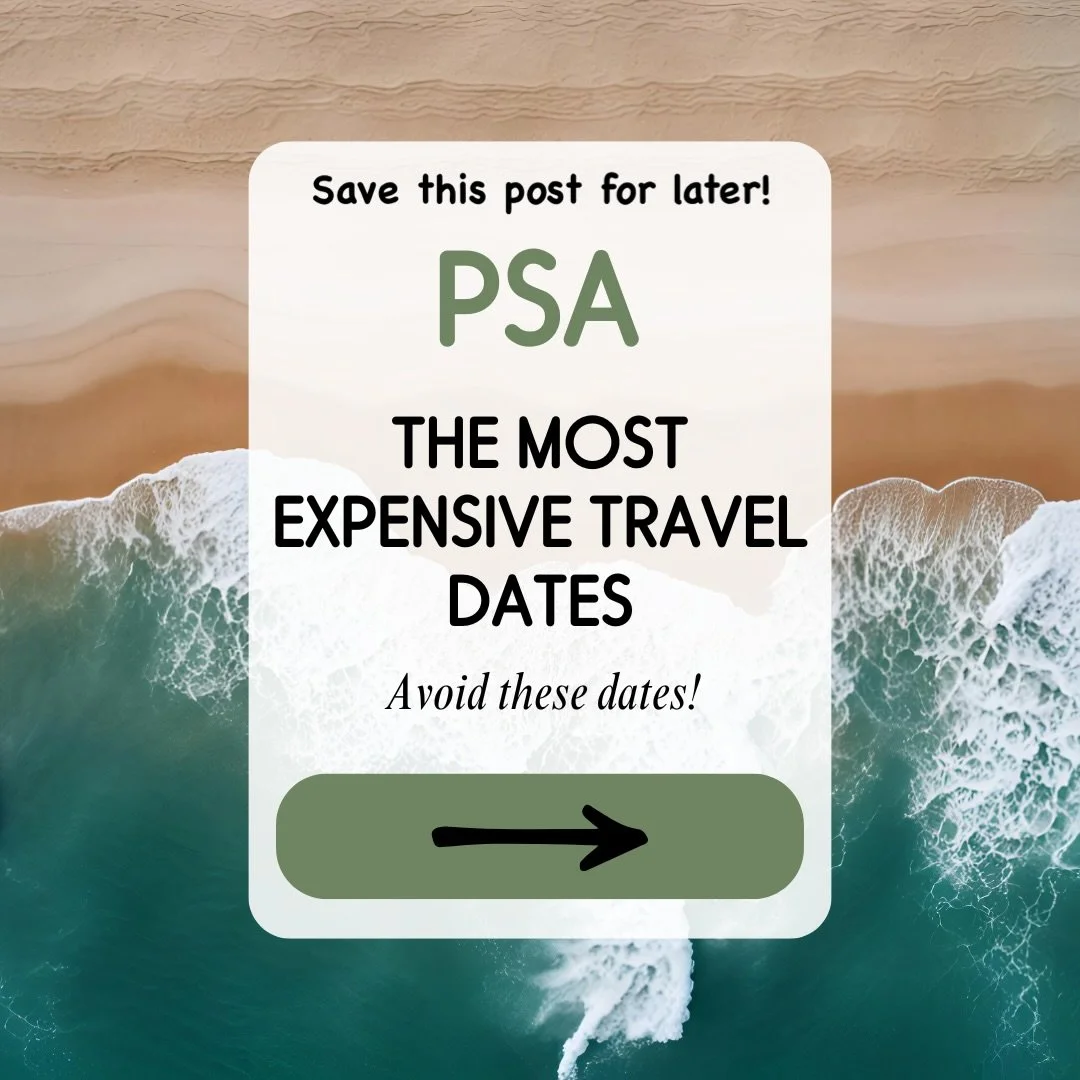 A PSA for the most expensive times to travel, the cheapest times to travel, and the cheapest days to travel during the year. 

Avoiding the peak booking windows while traveling is key for saving money on your airfare and hotel accommodations. Peak bo