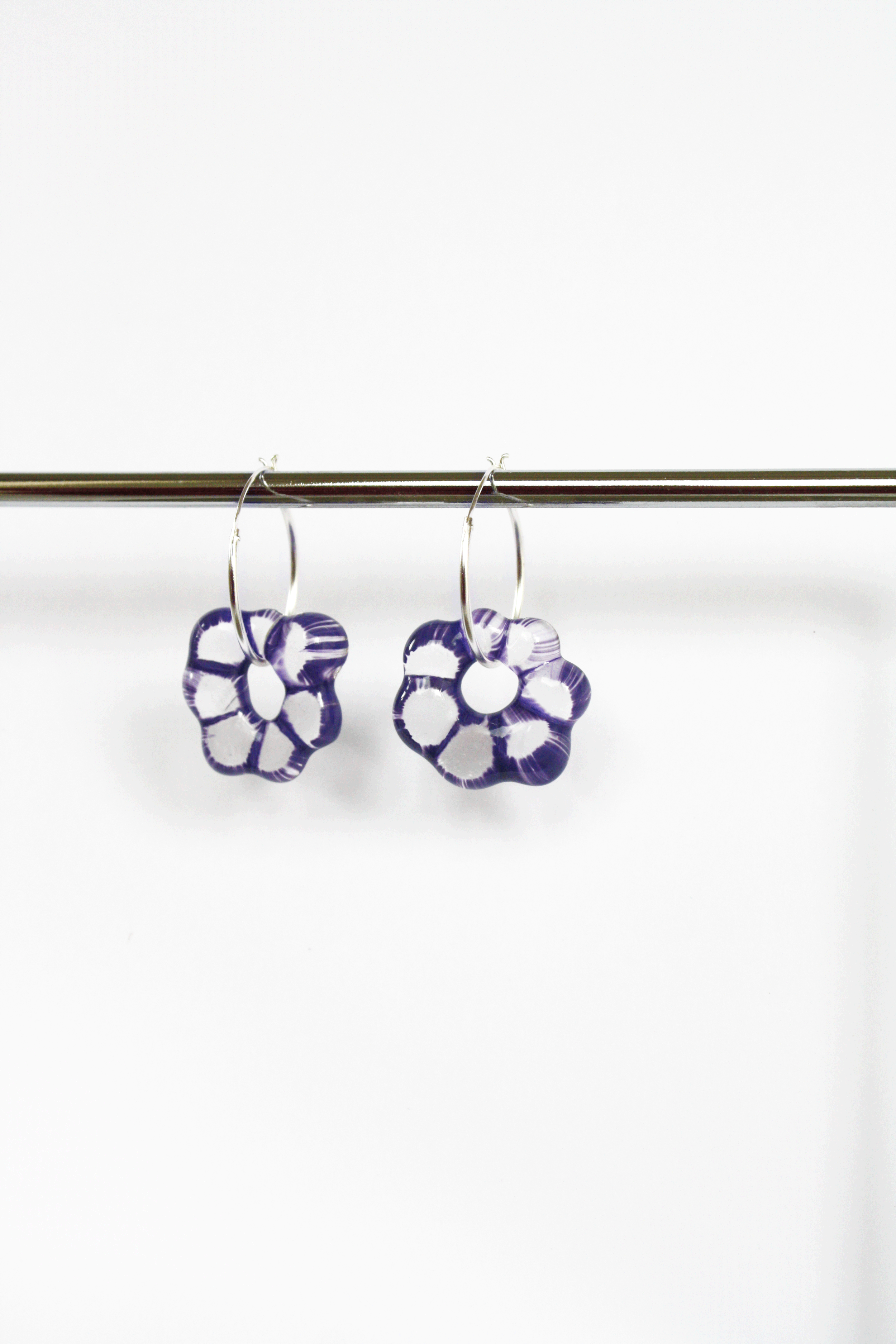 Mauve Murrine Glass Earrings