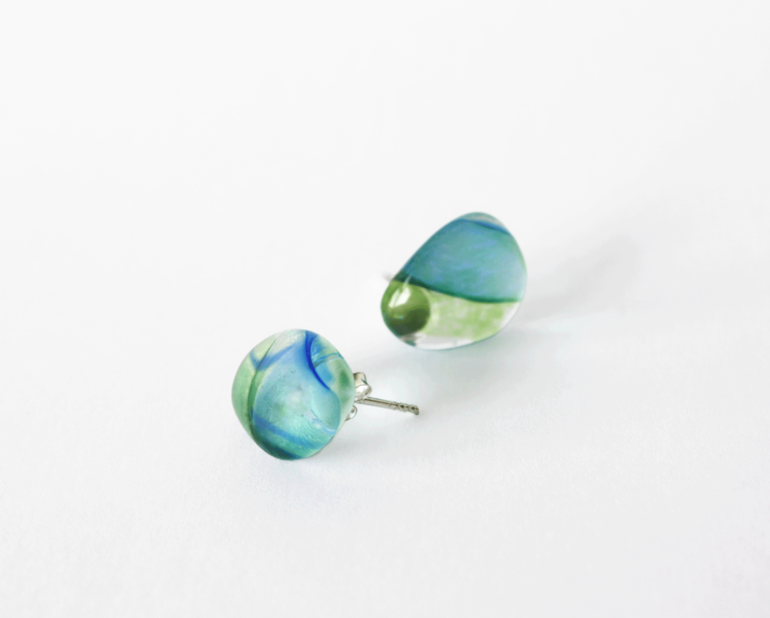 Blue Lagoon Reclaimed Stud Earrings
