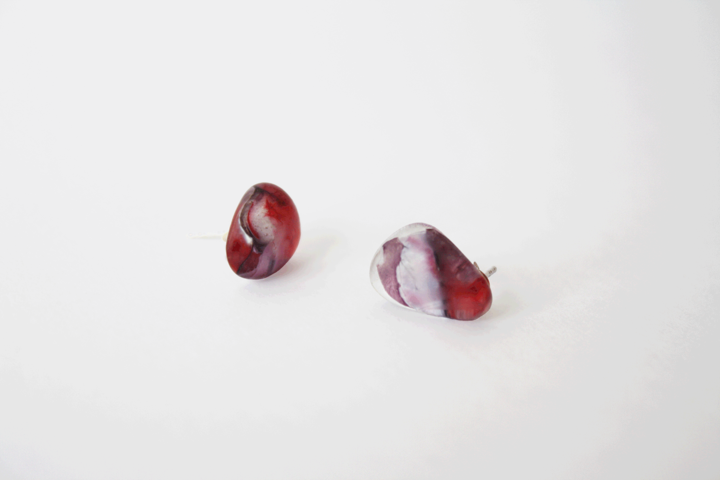 Plum Reclaimed Stud Earrings