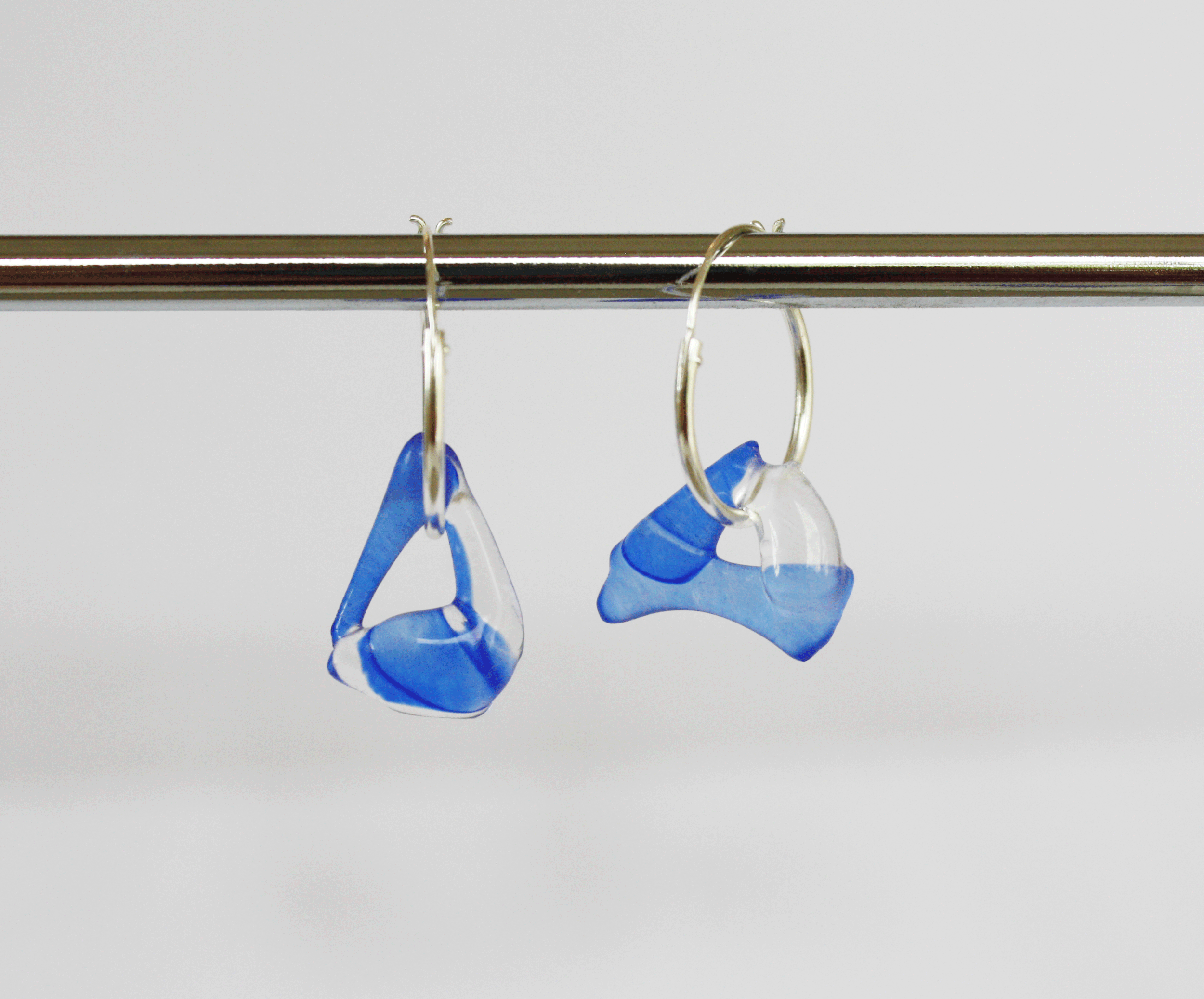 Cobalt Blue Recycled Glass Earrings
