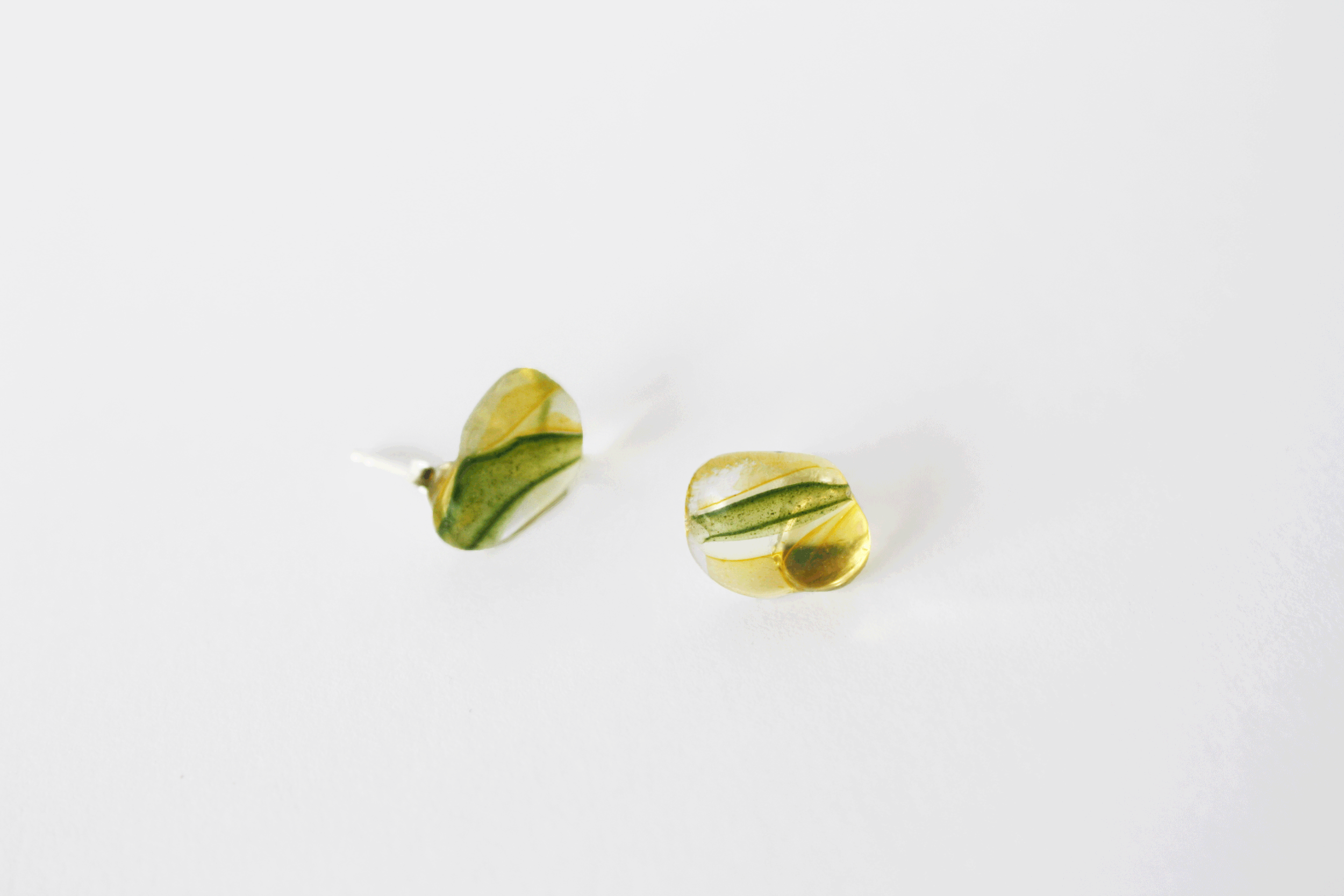 Green Lustre Reclaimed Stud Earrings