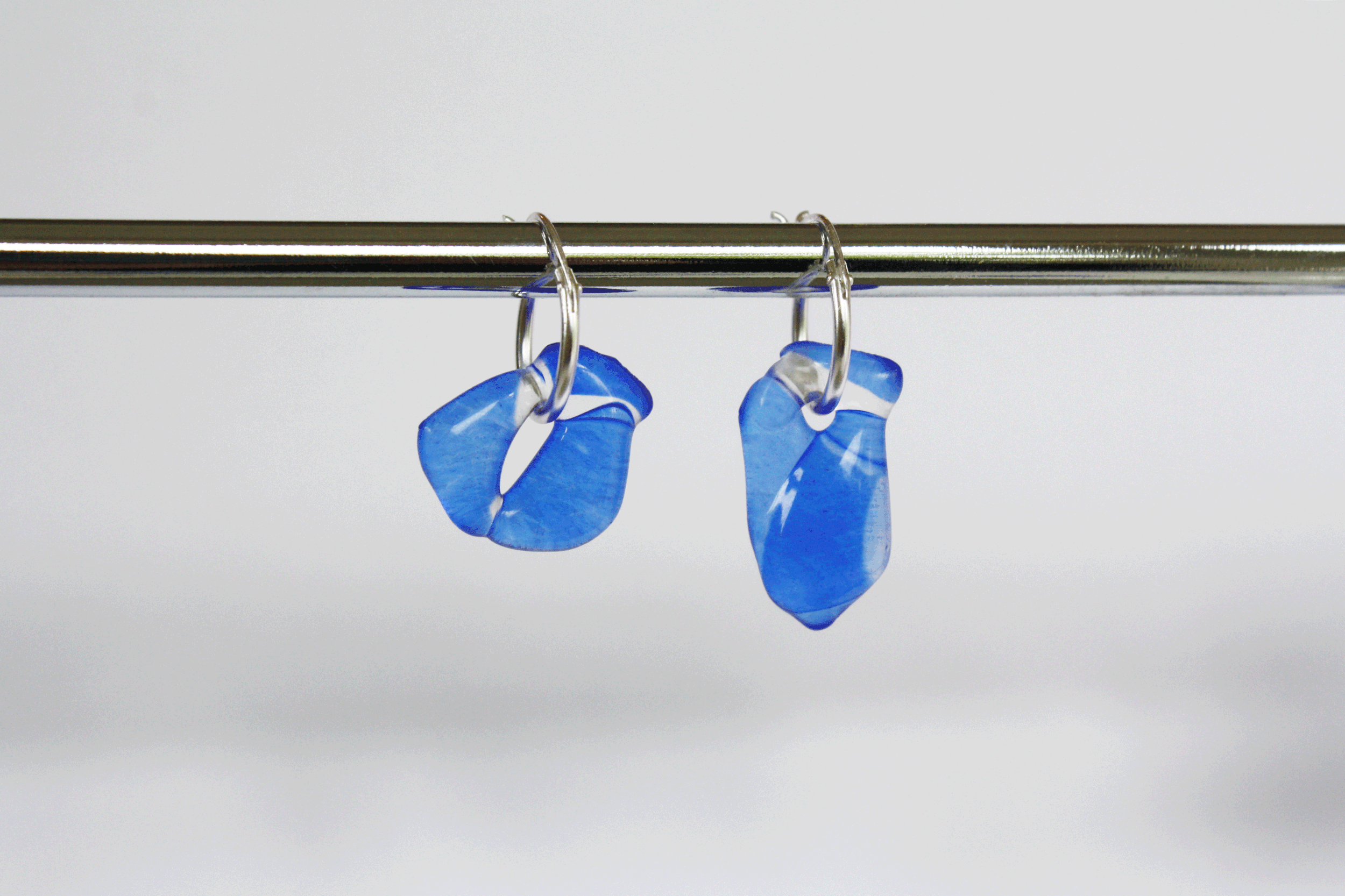 Blue Recycled Glass Earrings