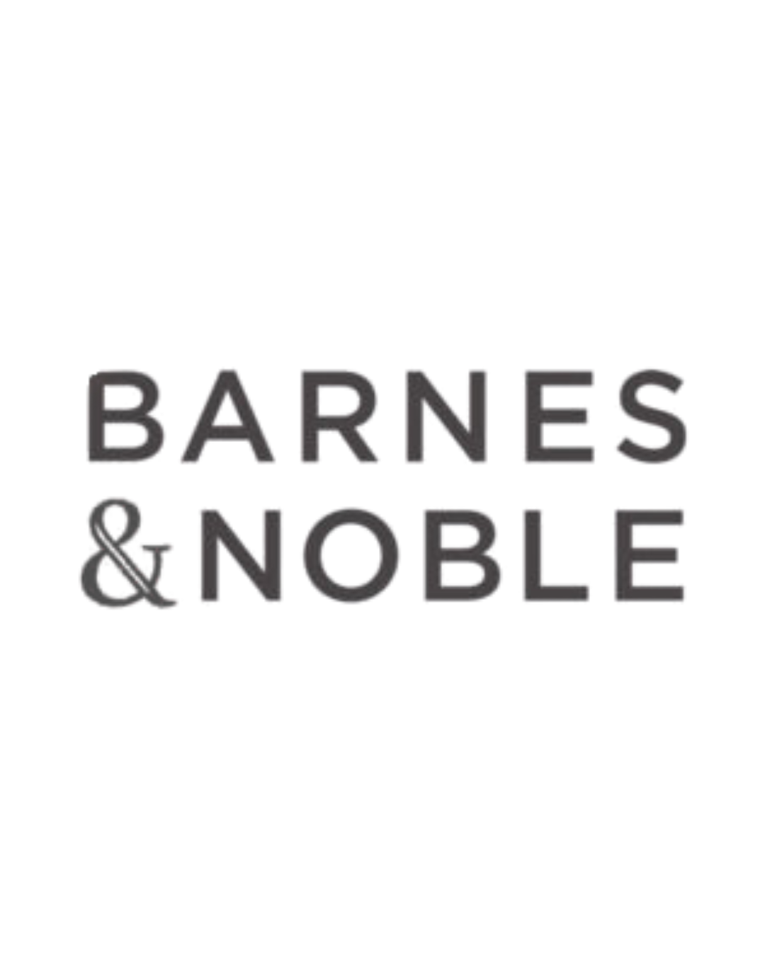 Neon sign with the text 'BARN'S & NOBLE' in gray letters, illuminated with purple and pink highlights.