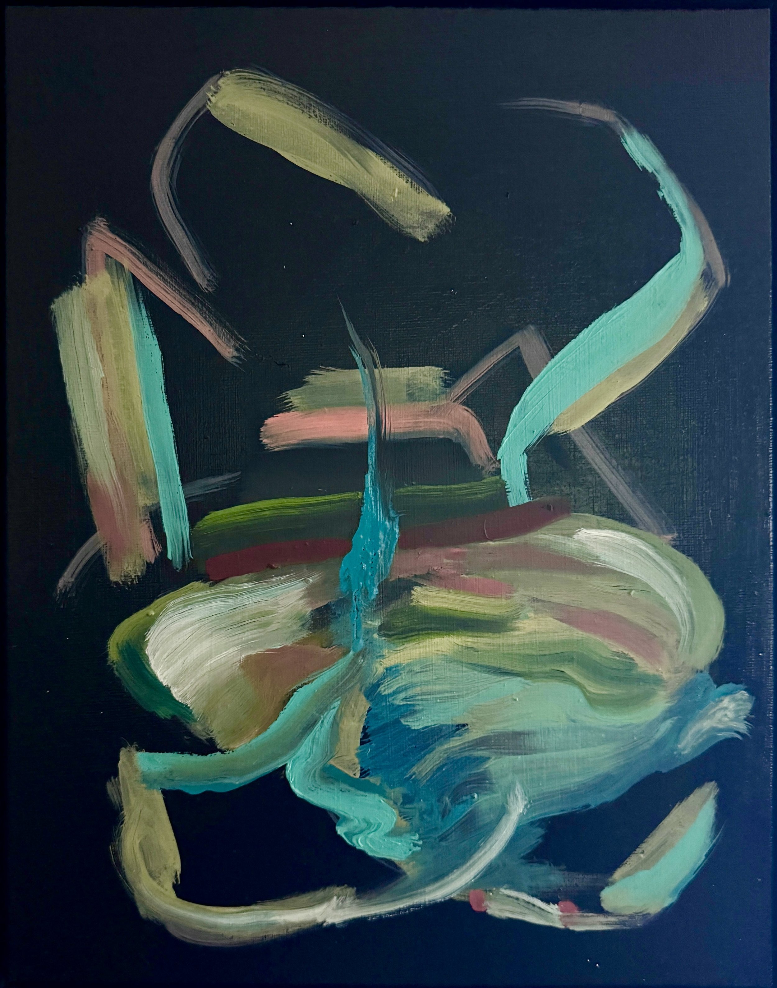 AbstractScape; Teal, Chartreuse, Rouge (Copy)