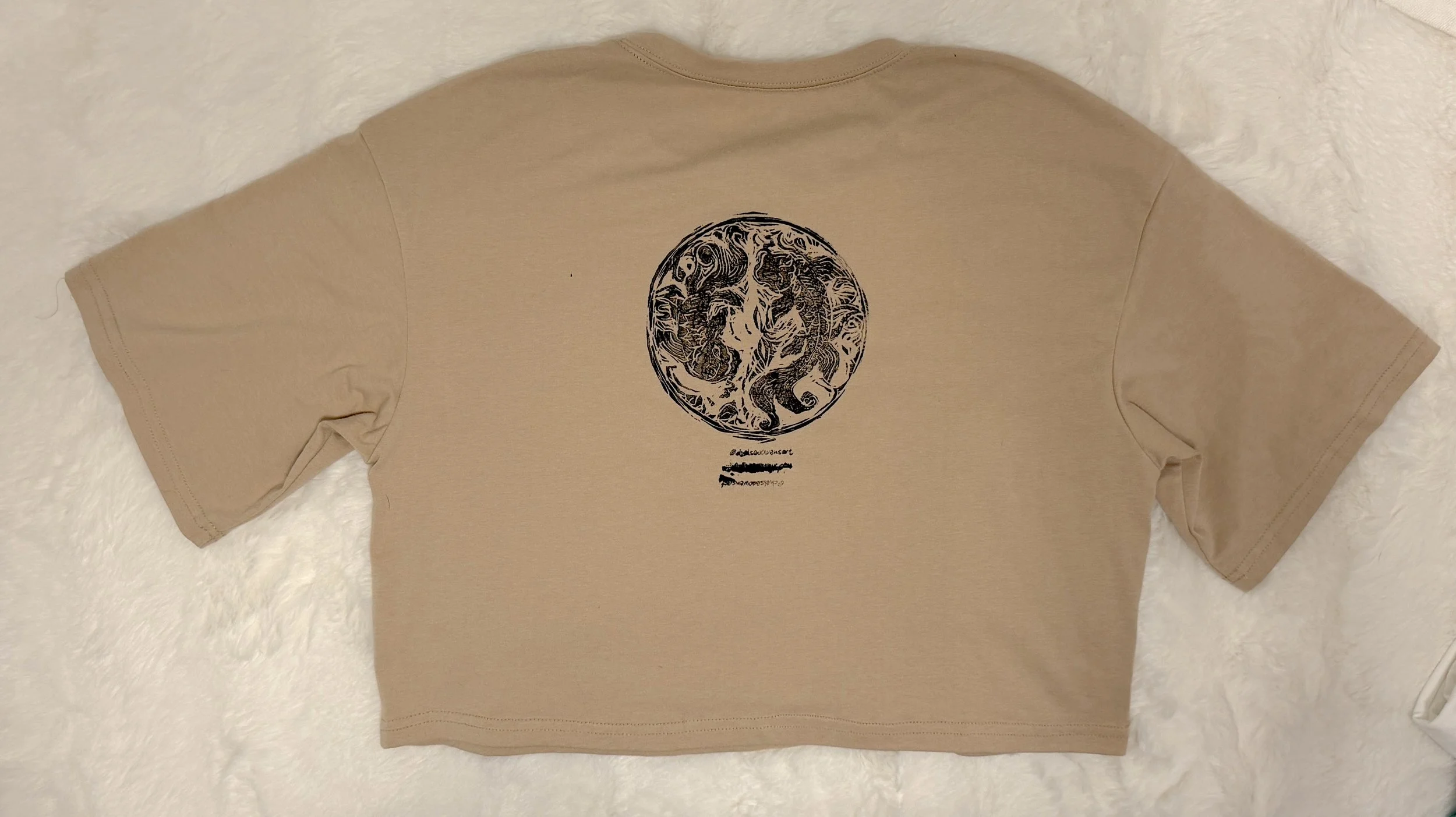 Koi Lovers Beige Crop Top