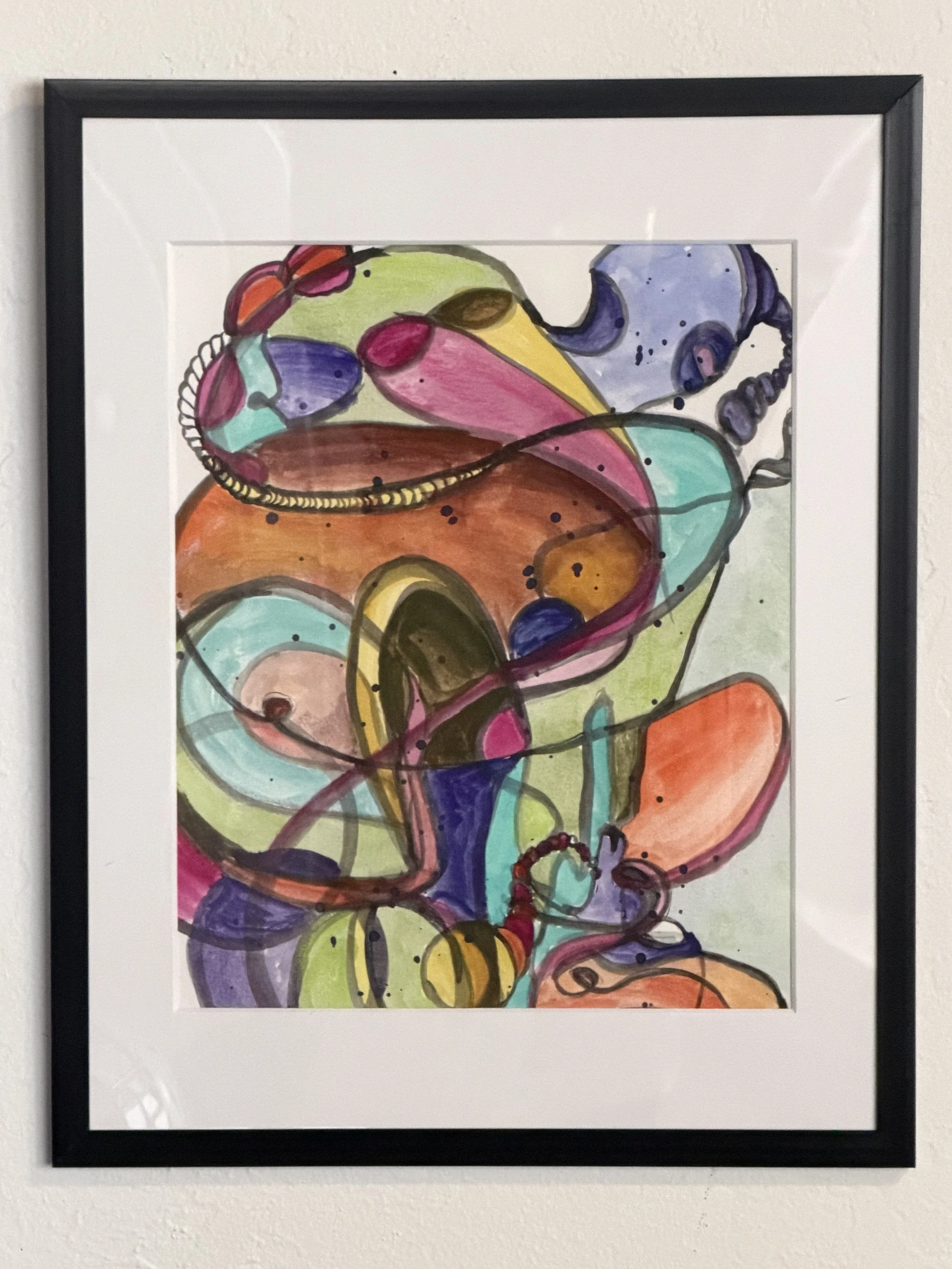 Disentangle, Abstract Watercolor Painting