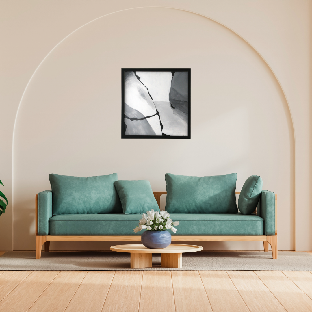 Monochrome Reflections Abstract Art